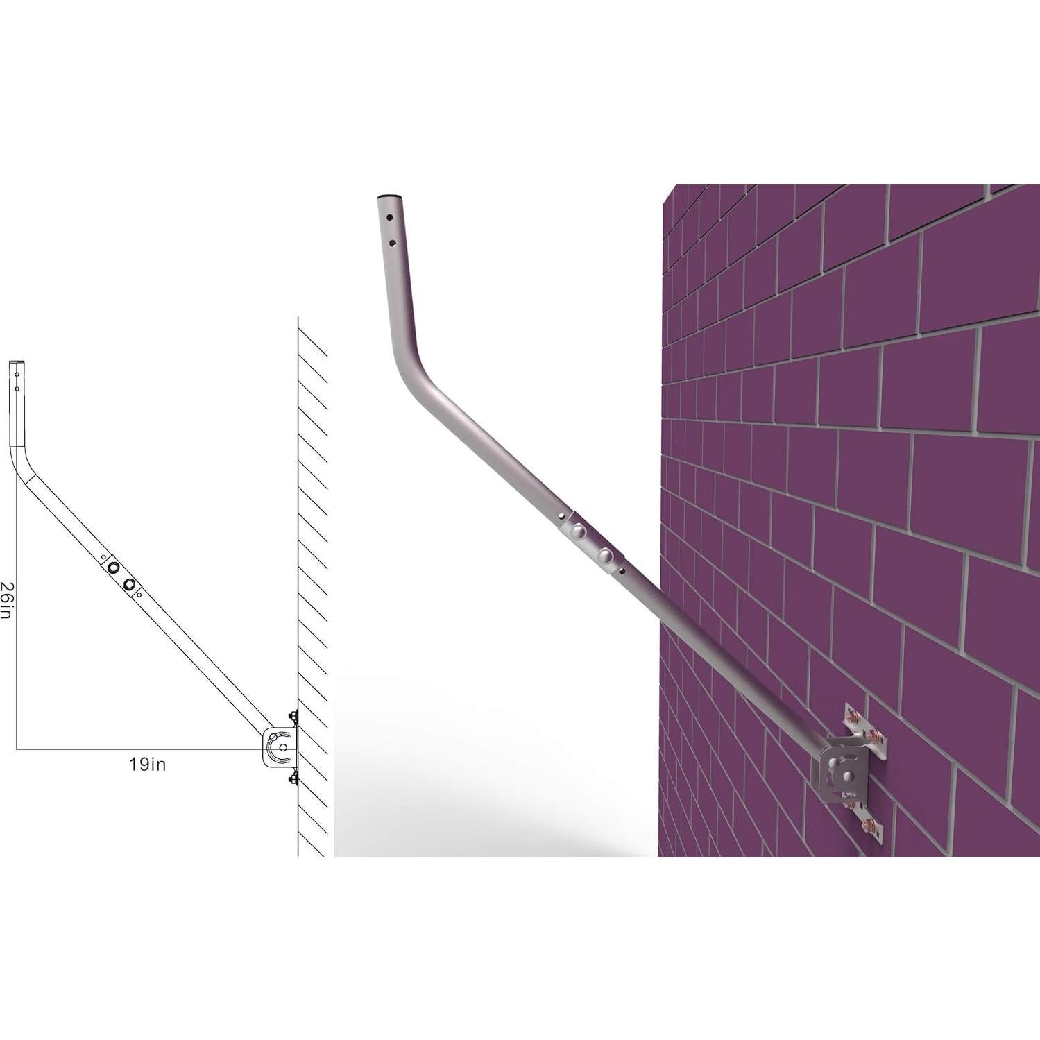 Polo de Montaje de Antena Ajustable IM 83 cm Resistente