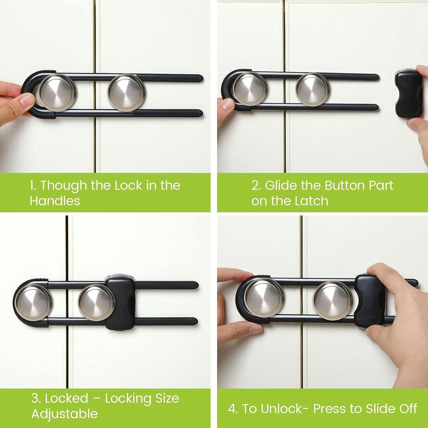 Cerraduras de Seguridad para Gabinetes Jetec - 10 Piezas Ajustables