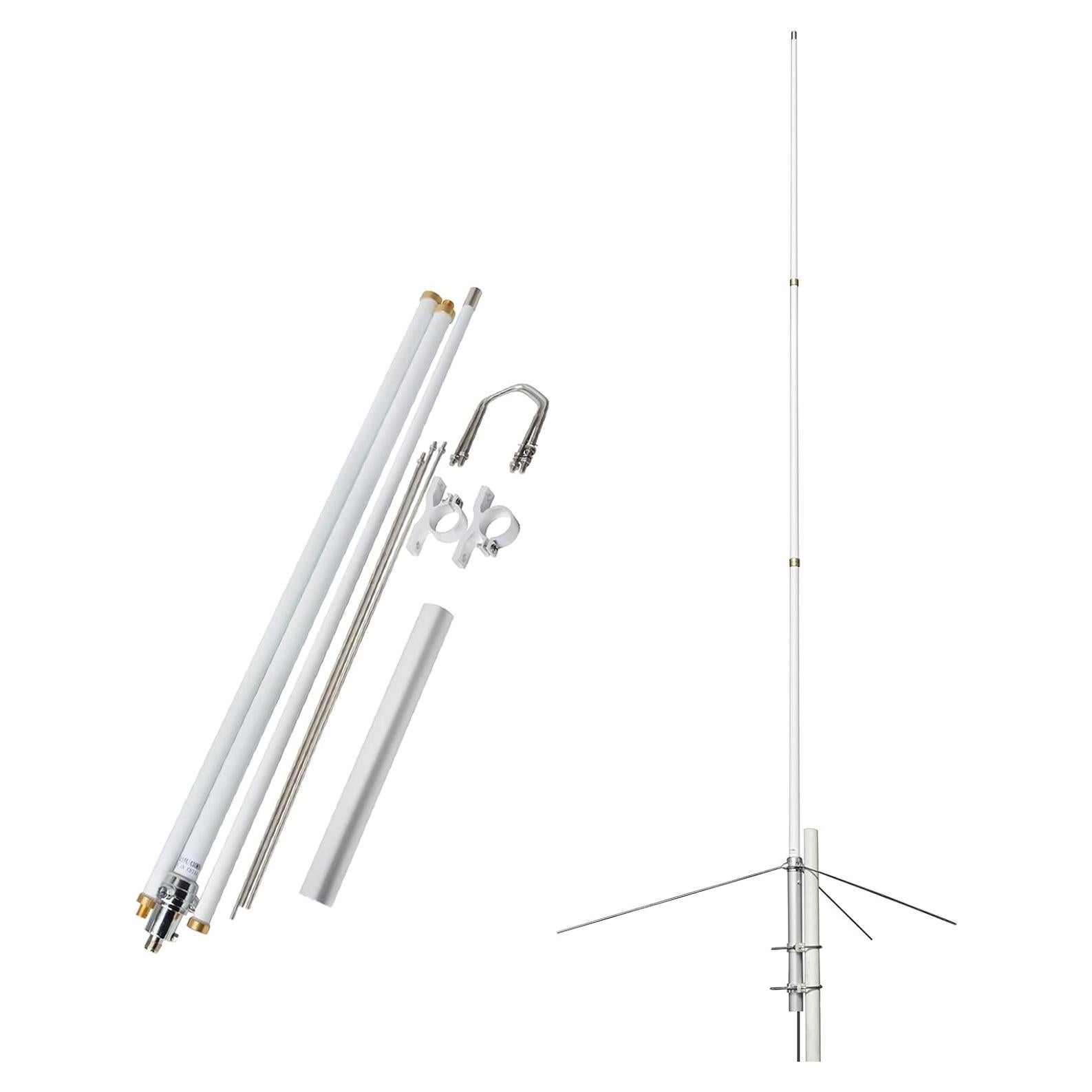 Antena Base Doble Banda UAYESOK 2.2m Fibra de Vidrio 5.5/8.5dBi