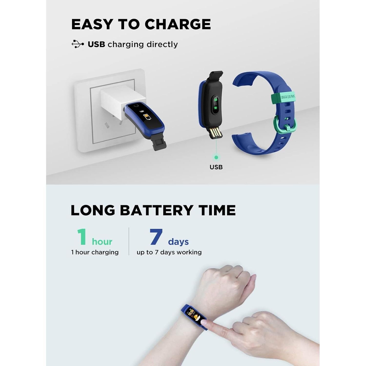 Rastreador de Fitness BIGGERFIVE BF160 para Niños 5-15 Años