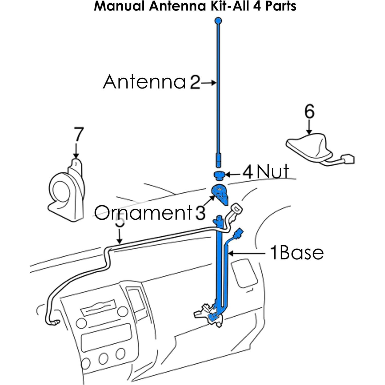 Kit de Antena Compatible Toyota Tacoma 2005-2015 BOQNZN