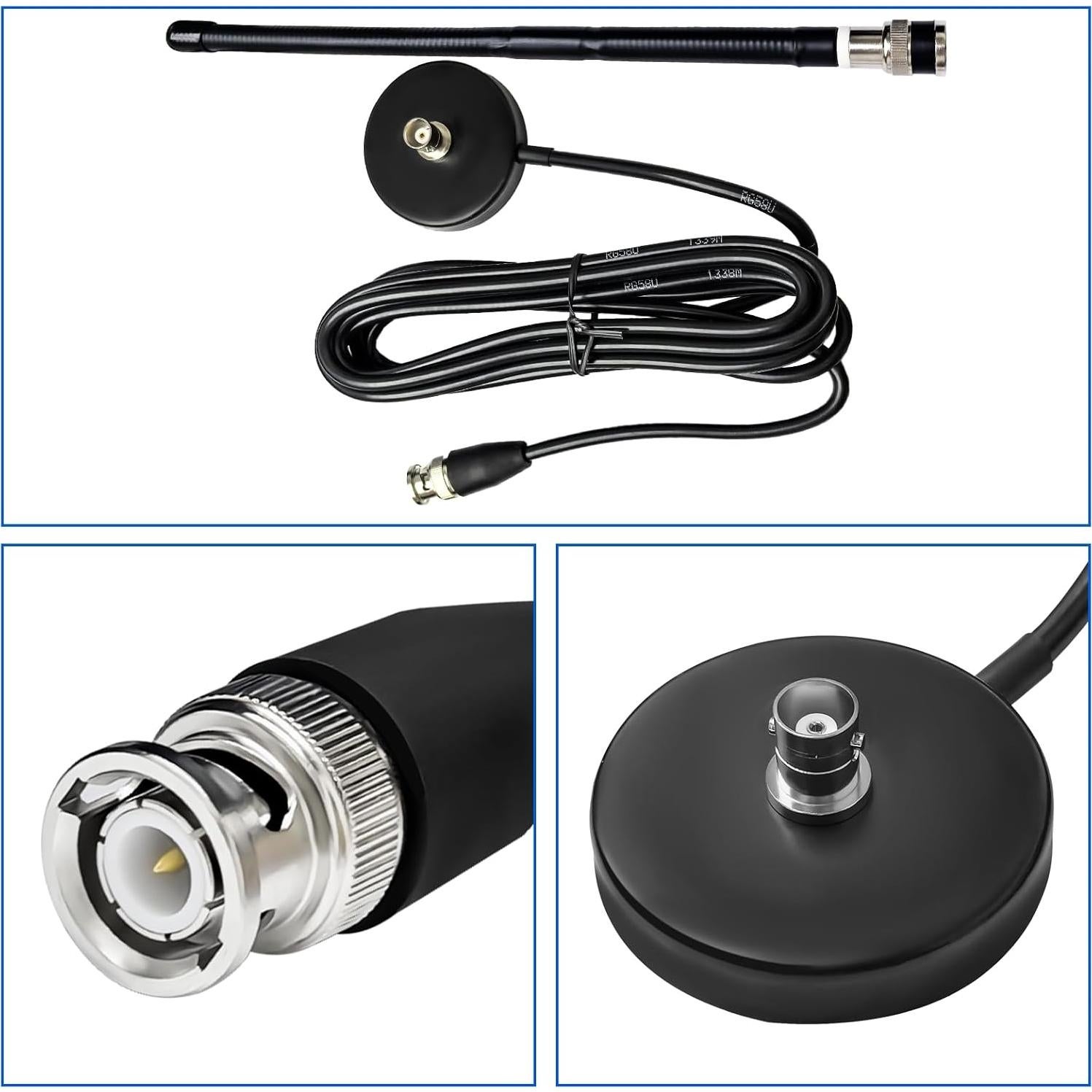 Antena CB 27MHz Akoree con Base Magnética para Vehículo