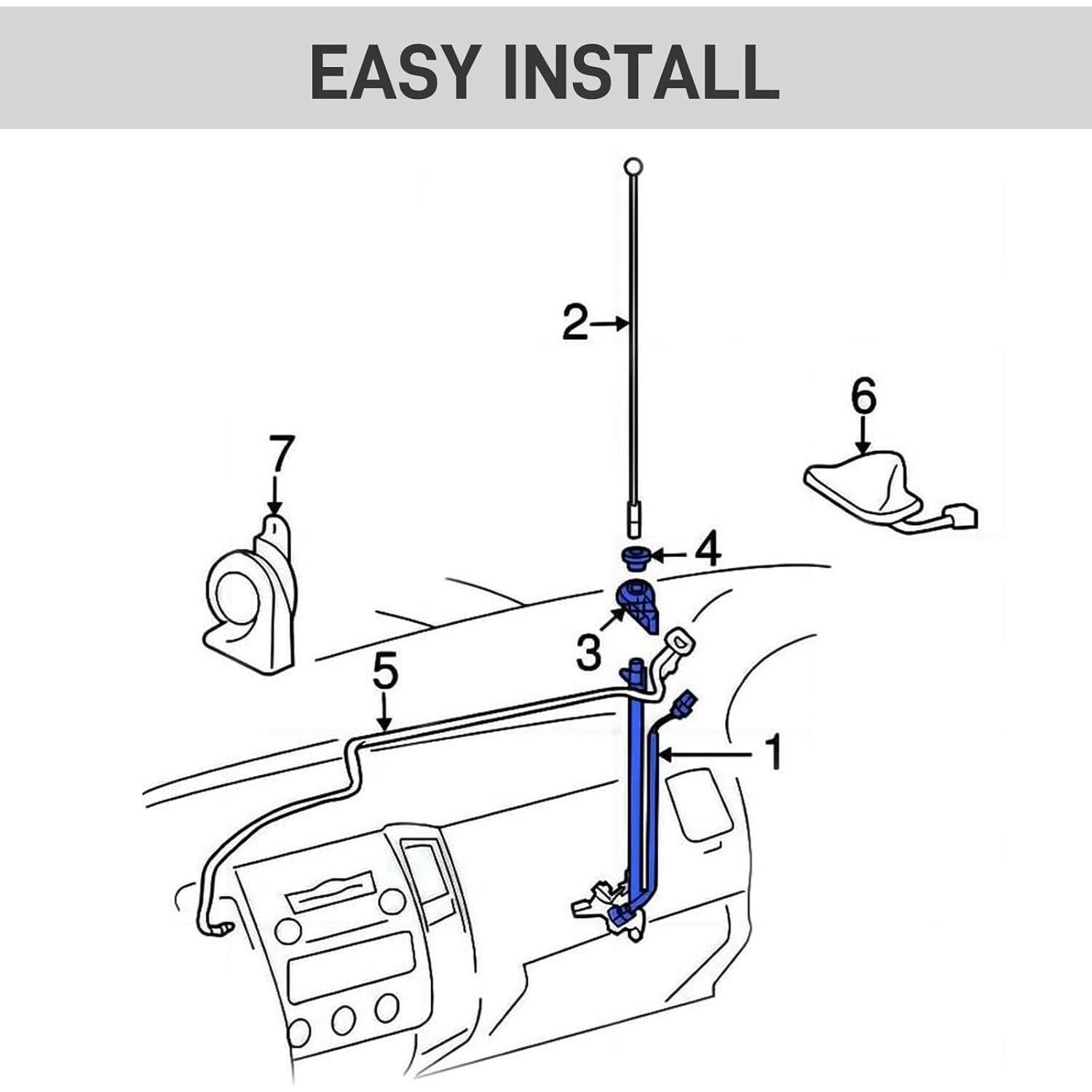 Manual de Antena Toyota Tacoma 2005-2015 - Soporte y Cubierta