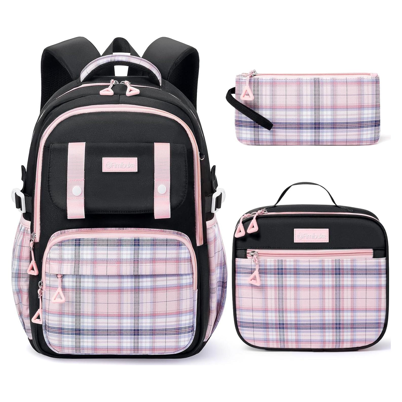 Mochila Fimibuke 3 en 1 para Niñas - Impermeable Rosa y Negro