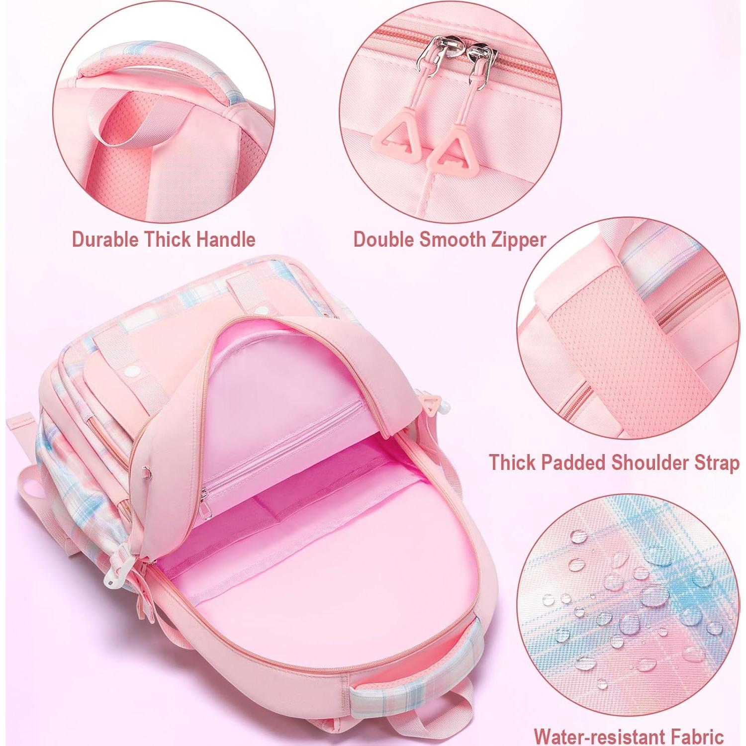 Mochila Fimibuke 3 en 1 para Niñas - Impermeable Rosa y Negro