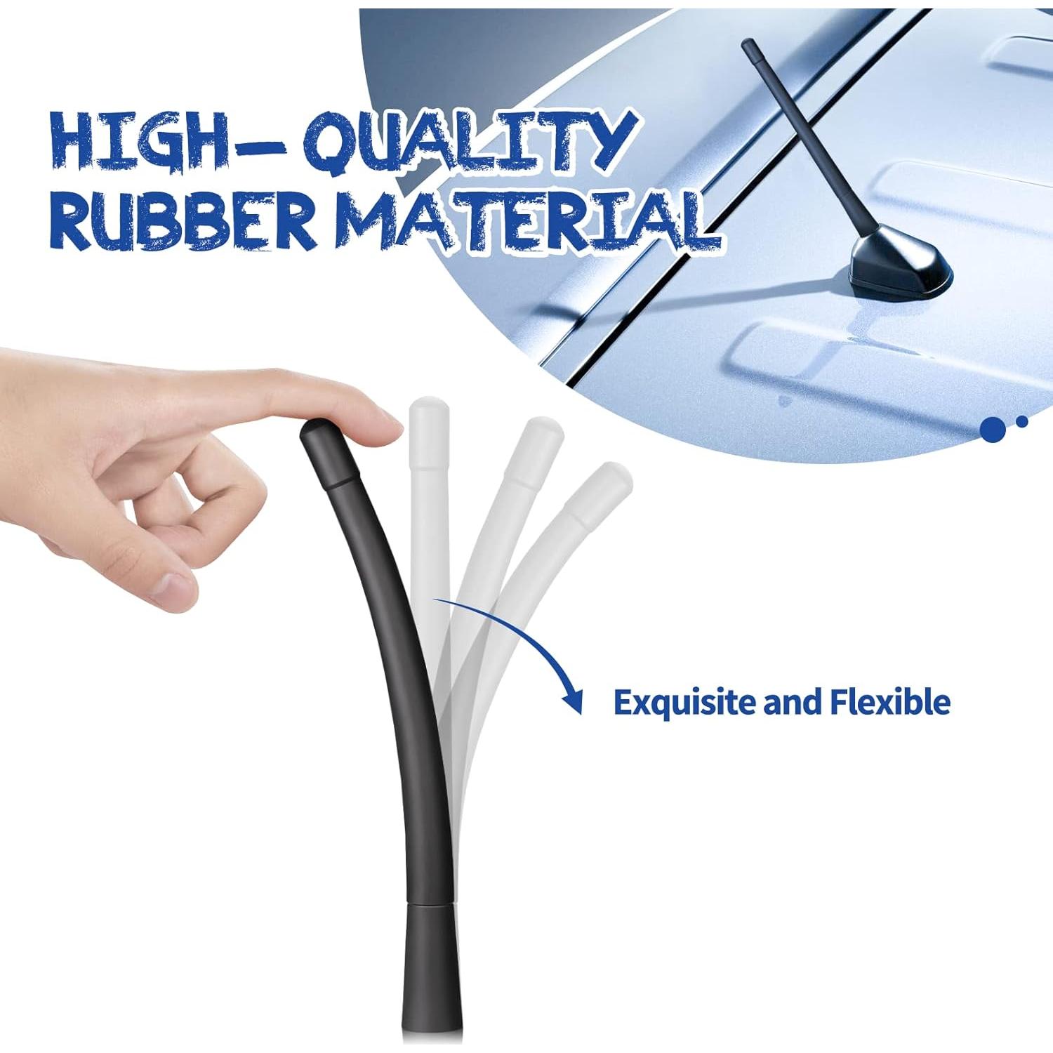 Antena de Vehículo Eightwood 17.5 cm Flexible con Adaptadores