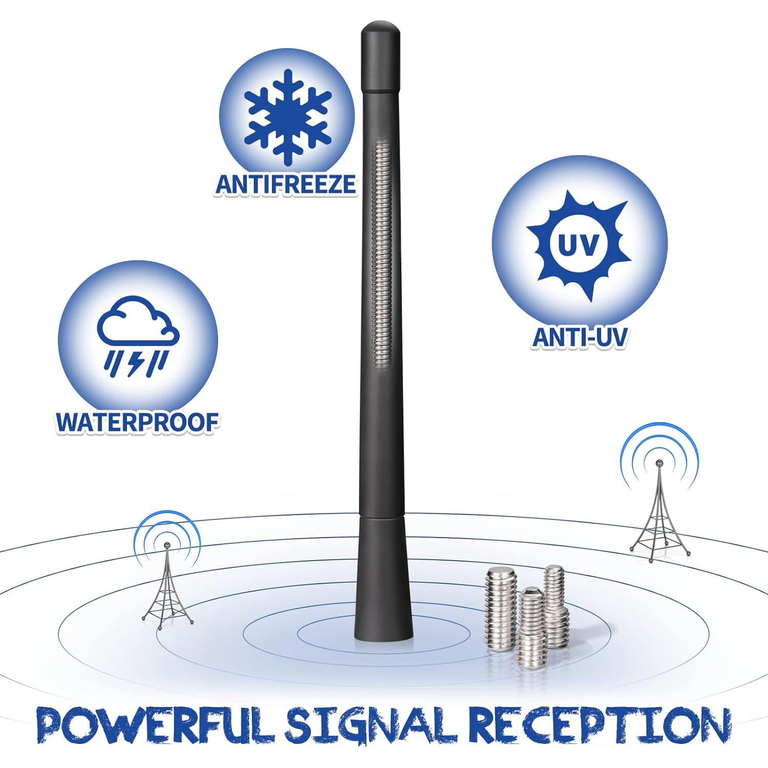 Antena de Vehículo Eightwood 17.5 cm Flexible con Adaptadores