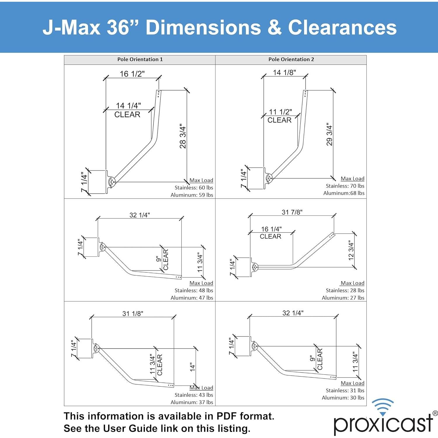 Soporte de Antena Proxicast J-Max de Aluminio 91.44 cm