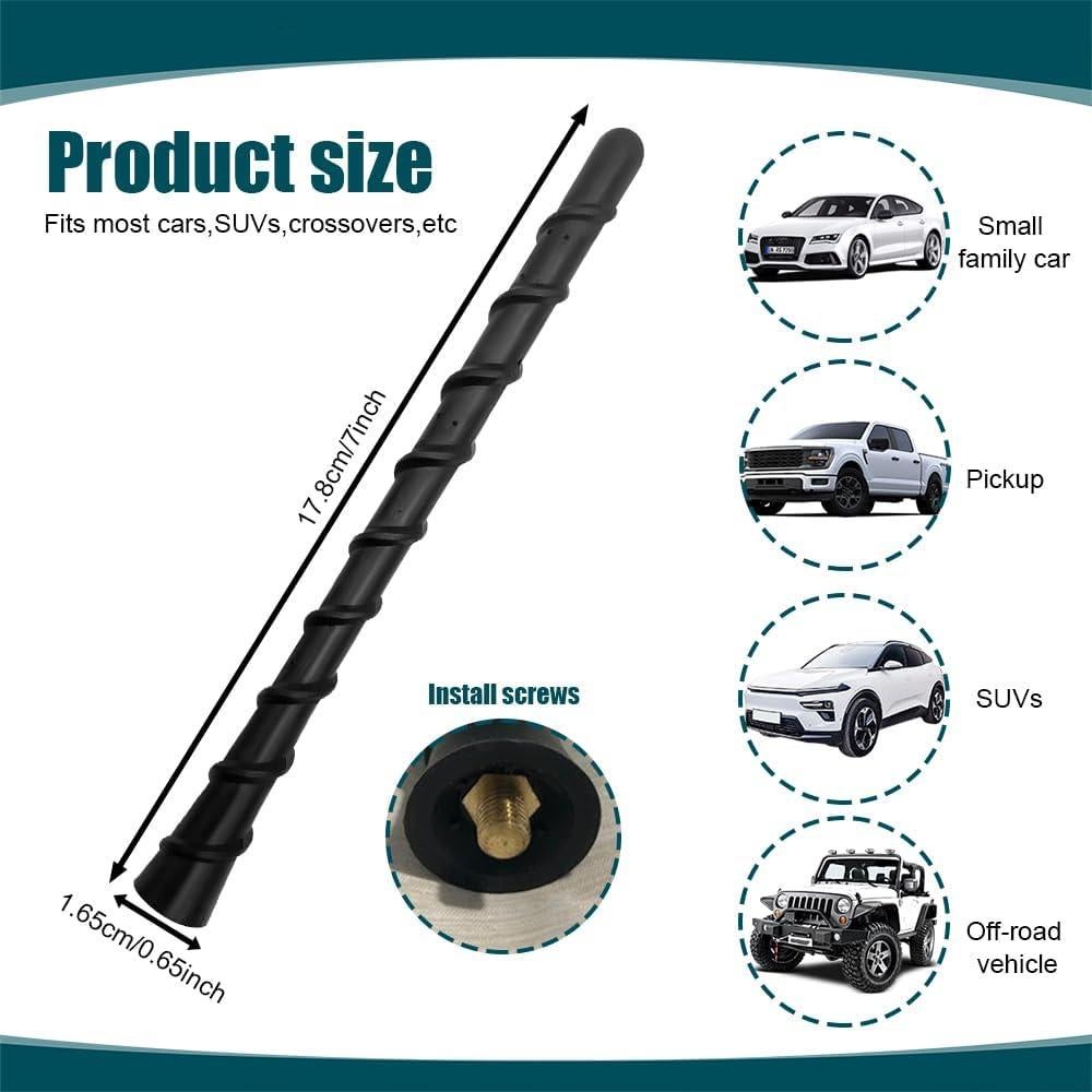 Antena Espiral para Coche Lyxheth 19 cm Universal Roscada