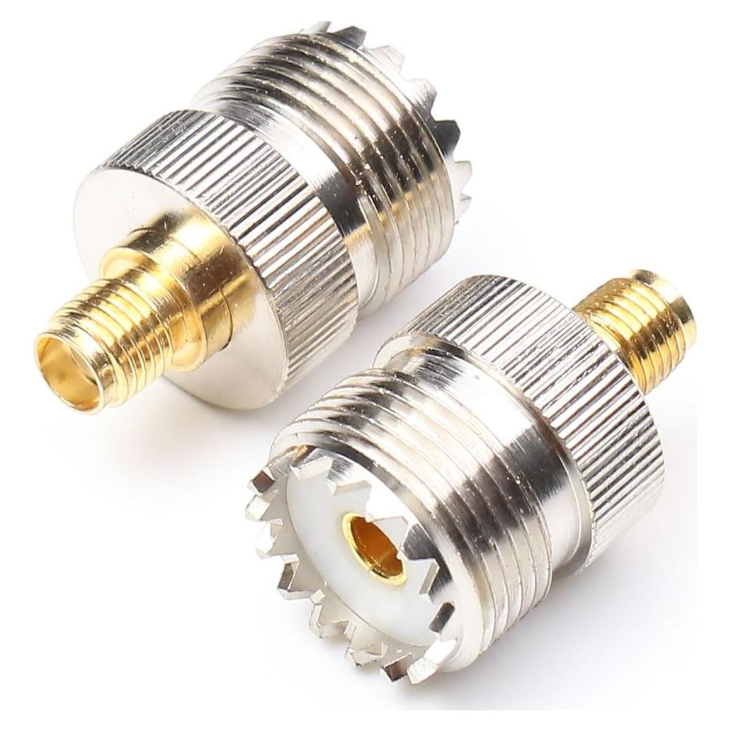 SMA Female to UHF Female Connectors, UHF CB Radio Connector PL259 coaxial Coax Extension Cable adapters SMA to SO239 Connectors 2Packs