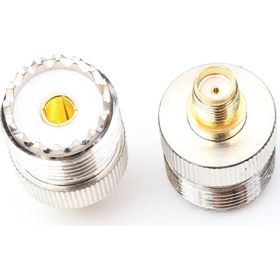 SMA Female to UHF Female Connectors, UHF CB Radio Connector PL259 coaxial Coax Extension Cable adapters SMA to SO239 Connectors 2Packs