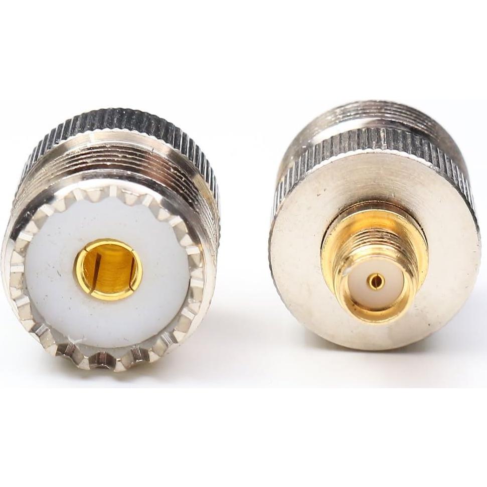 SMA Female to UHF Female Connectors, UHF CB Radio Connector PL259 coaxial Coax Extension Cable adapters SMA to SO239 Connectors 2Packs