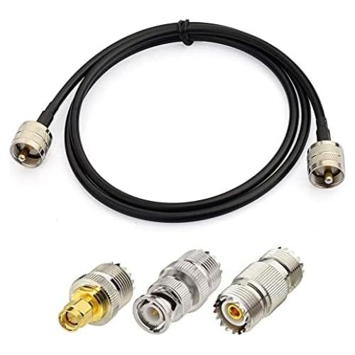 Cable Coaxial RG58 1m Superbat con Adaptadores UHF/SMA/BNC