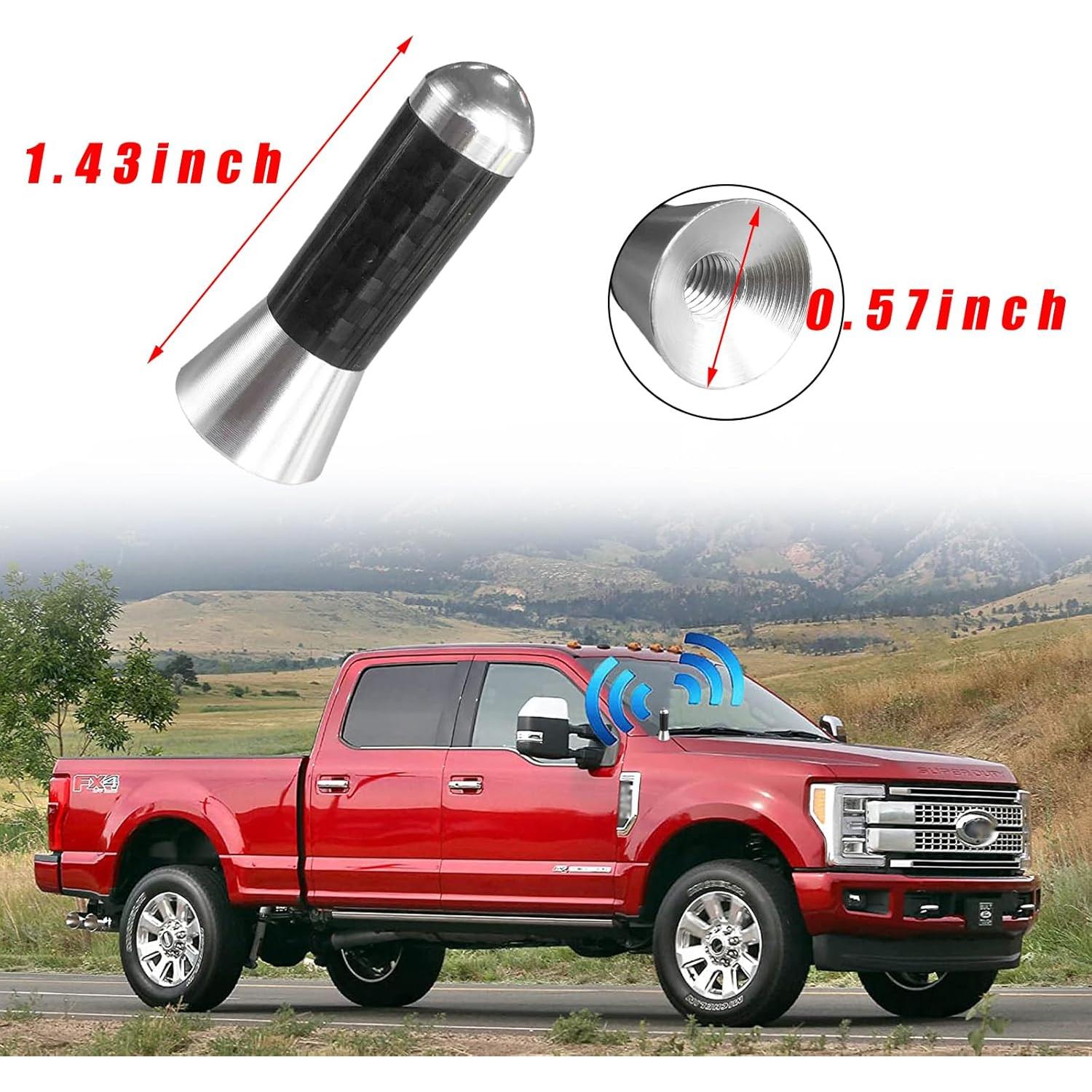 Antena Corta para Auto Augeny, Fibra de Carbono, Plata