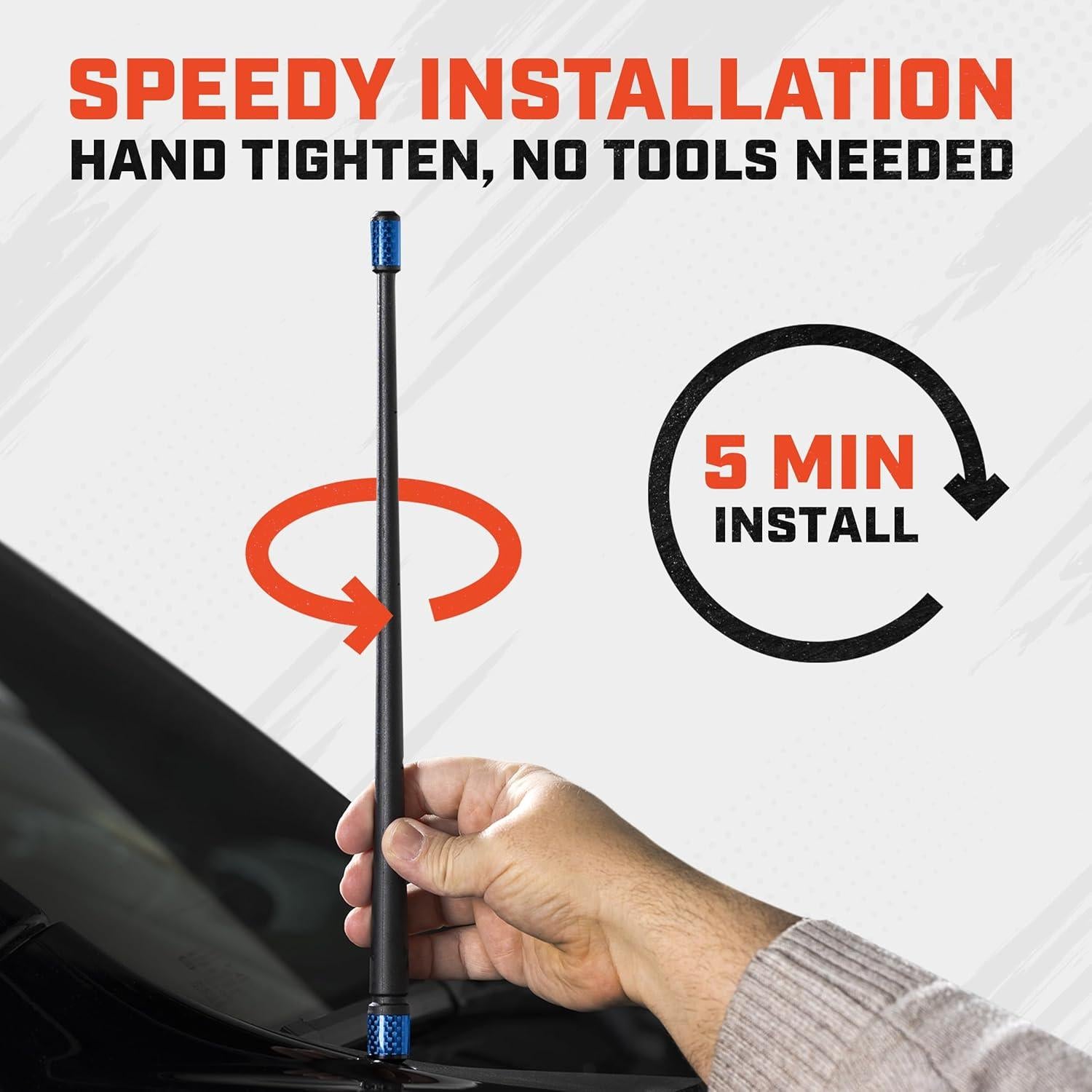 Antena corta Votex El Espartano 34.9 cm para Jeep Wrangler