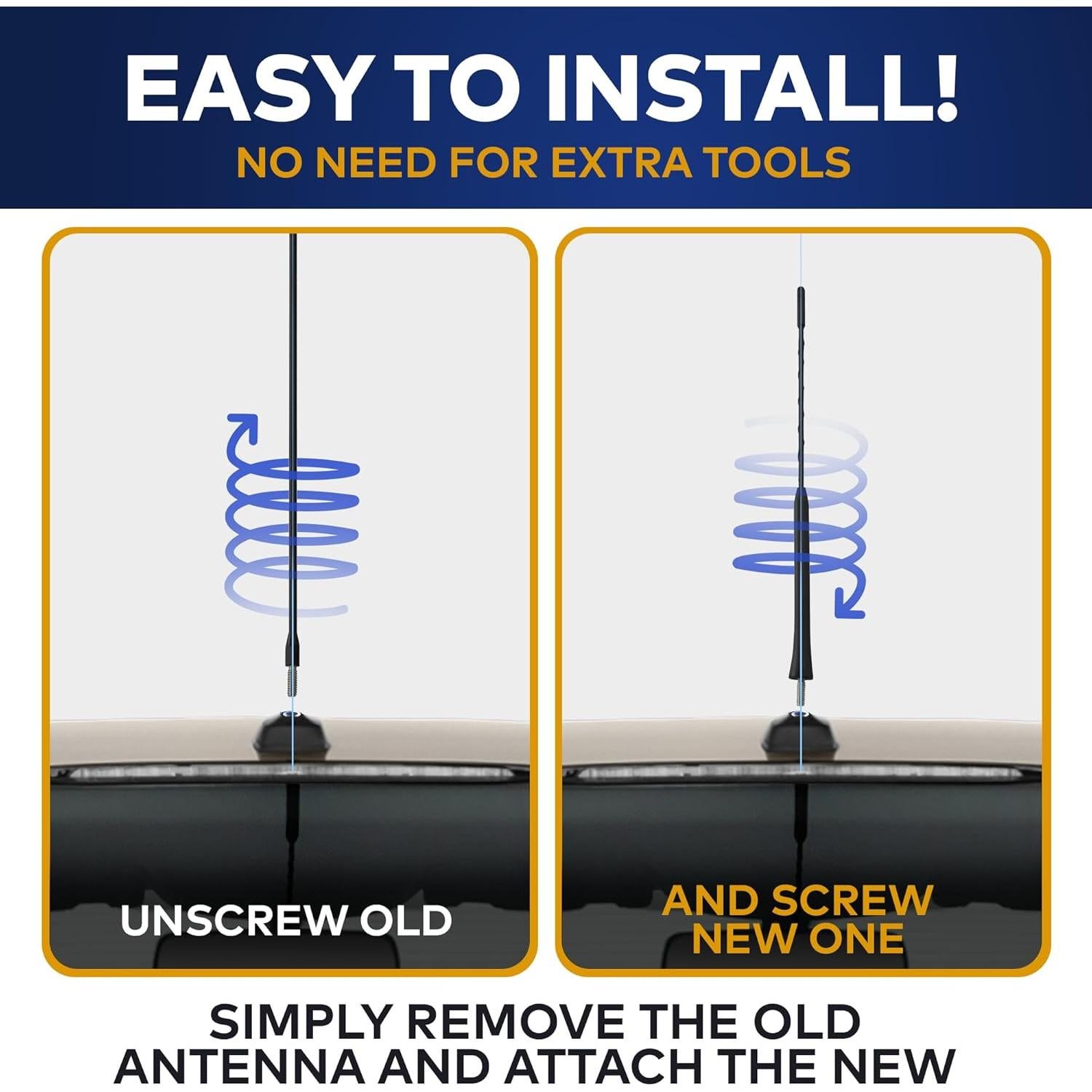 Antena MAST Negra TN para Ford Fusion 2006-2020