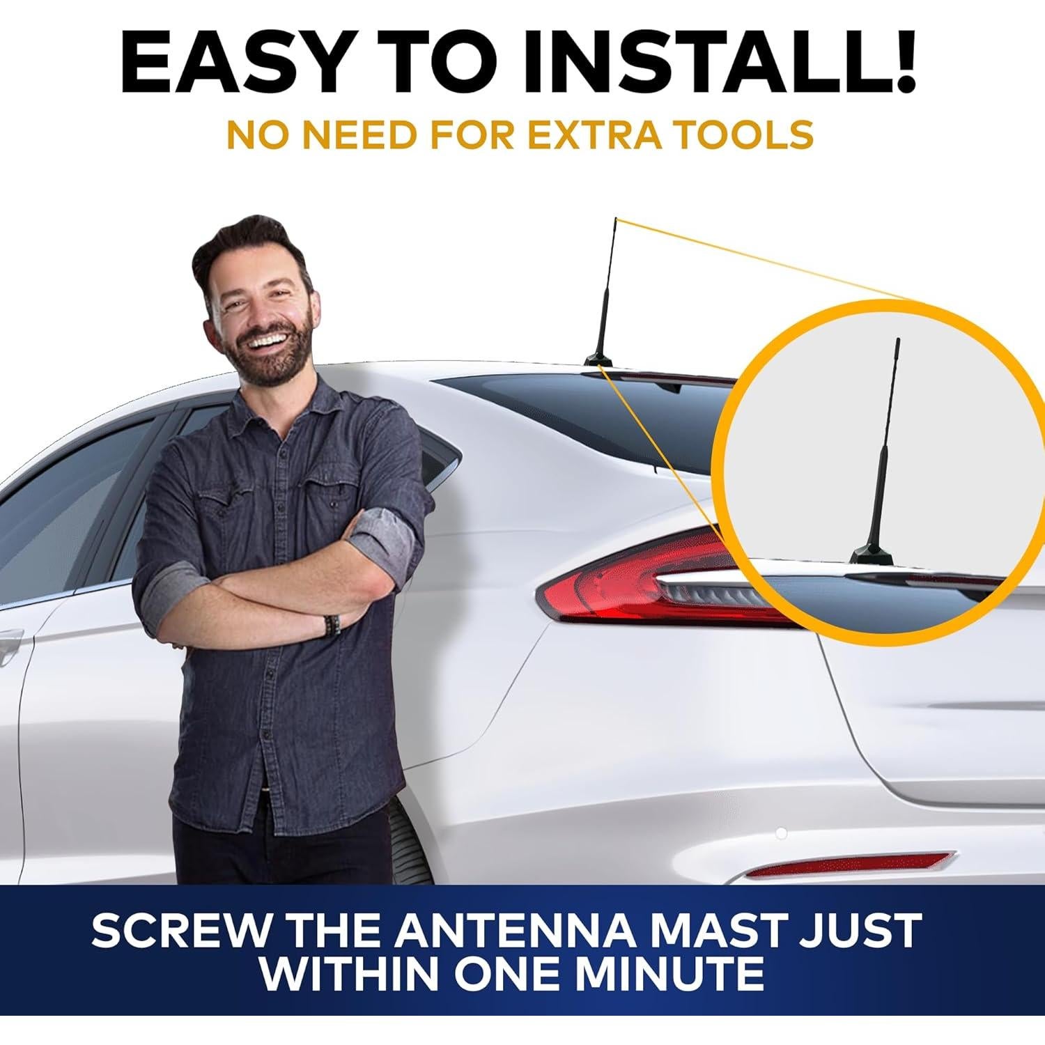 Antena MAST Negra TN para Ford Fusion 2006-2020