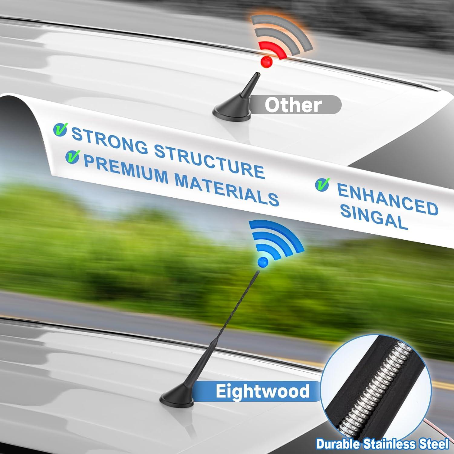 Antena de Techo Eightwood 27.5cm para Vehículo AM/FM