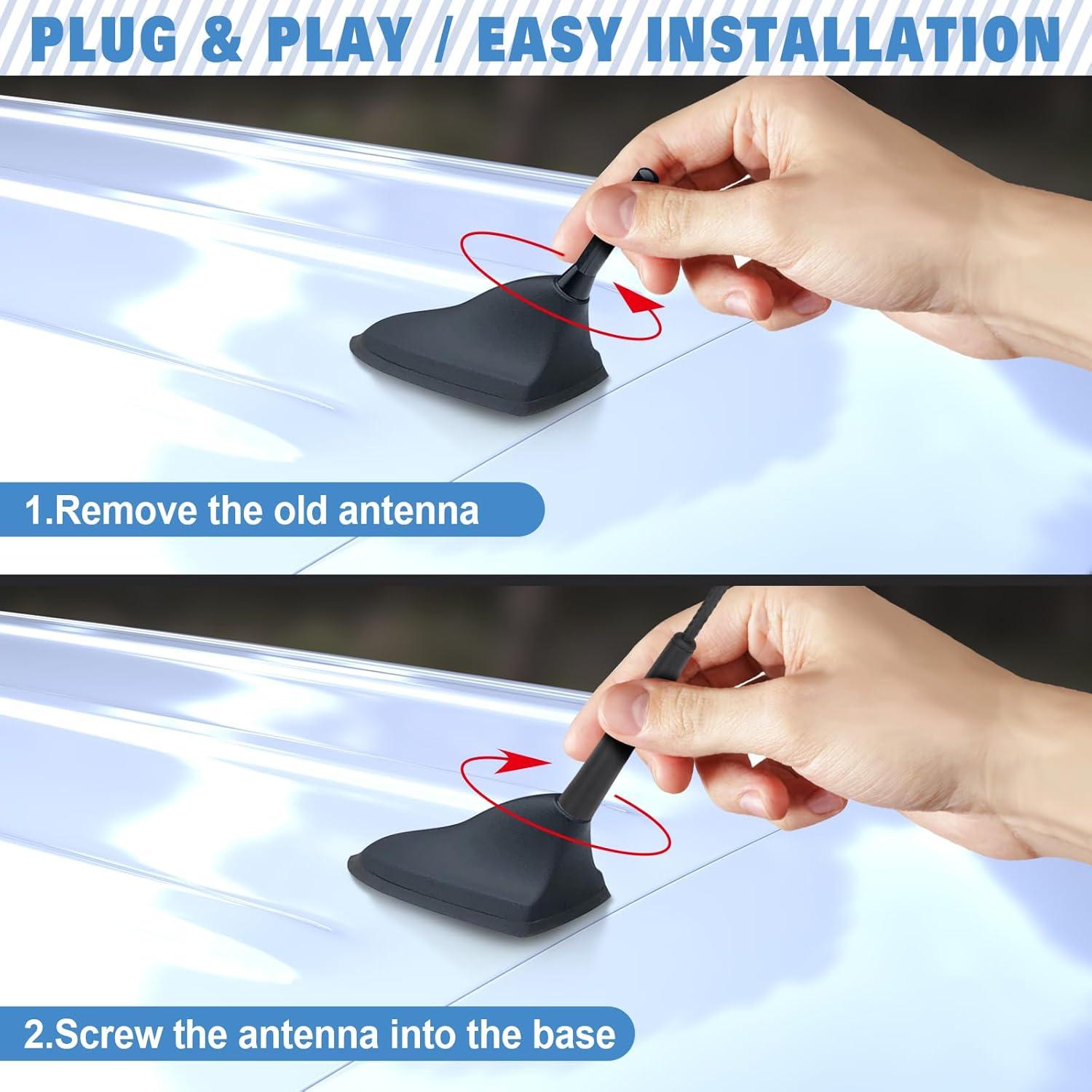 Antena de Coche Eightwood 41 cm AM/FM Reemplazo de Radio