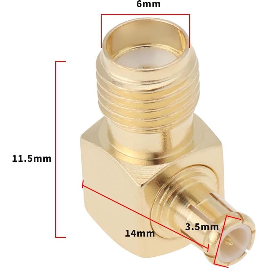 Adaptador SMA hembra a MCX macho 90° - 2 Pcs - Micro Traders