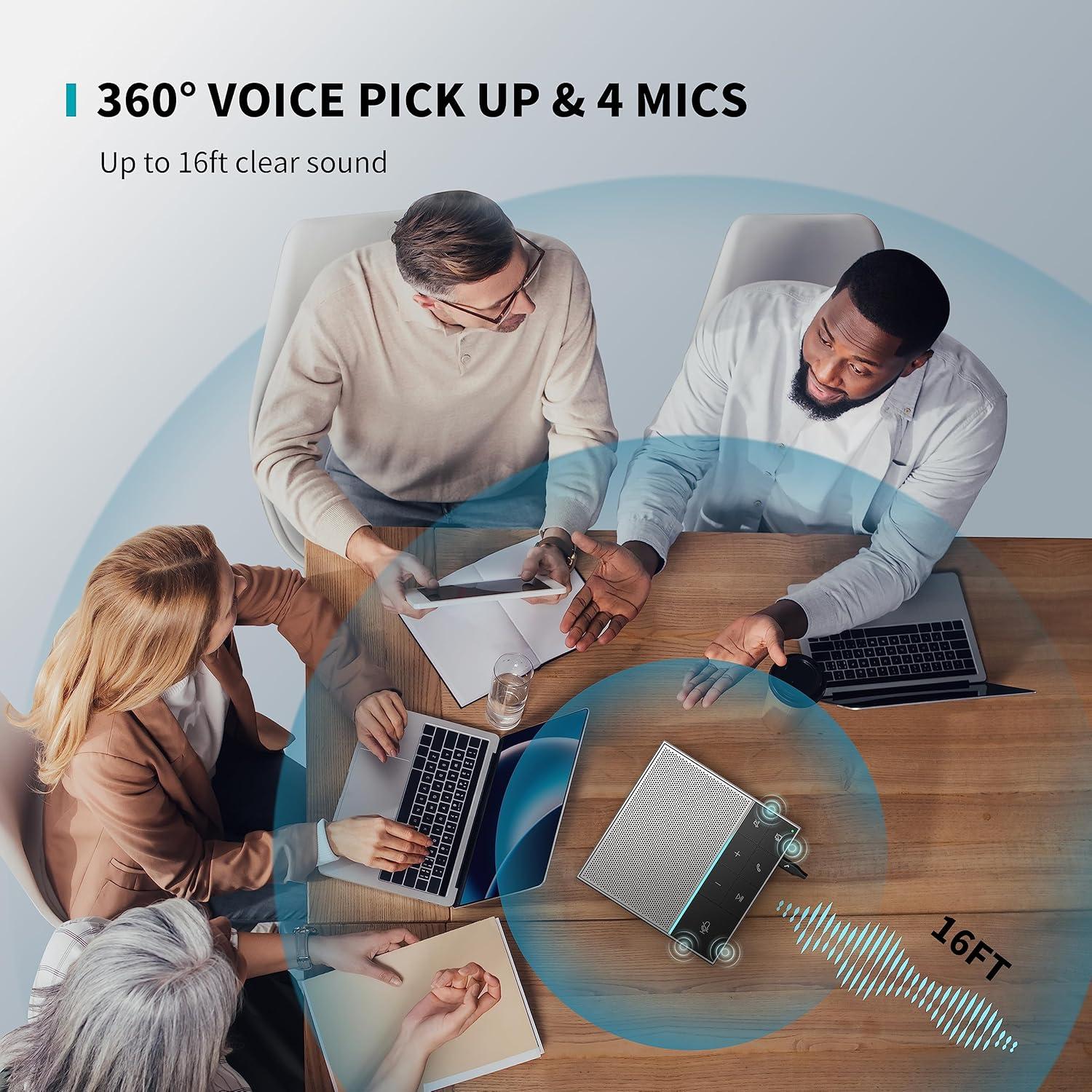 Altavoz de Conferencia HiDock USB-C con Micrófono 360°