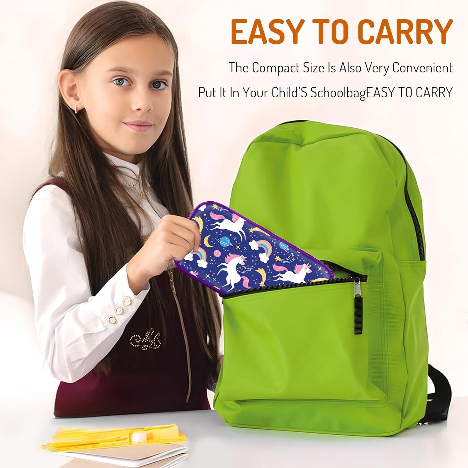 Estuche de Lápices Fitvc para Niñas, Bolsa Arcoíris 2 Compartimentos