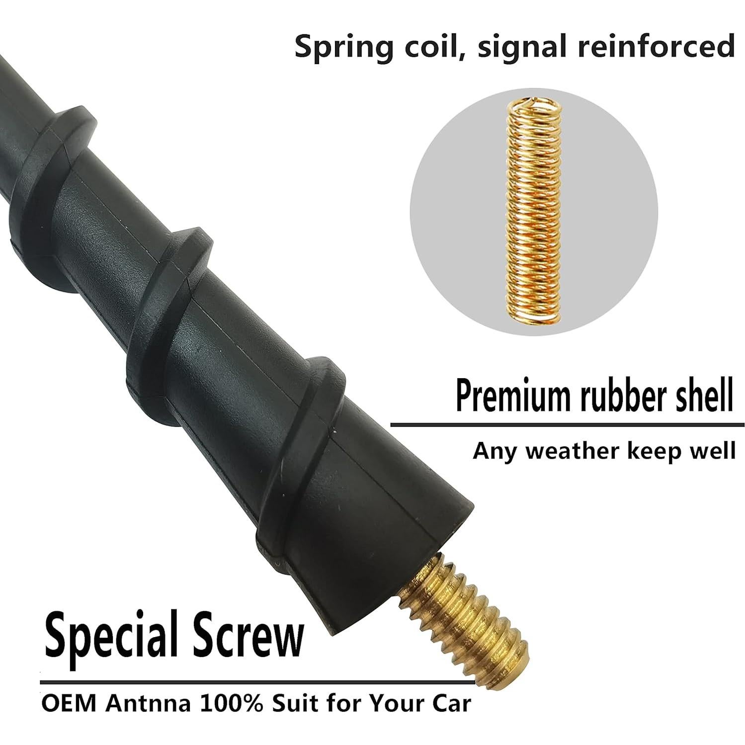 Antena Corta para Ford F150 F250 F350 Super Duty - Negra