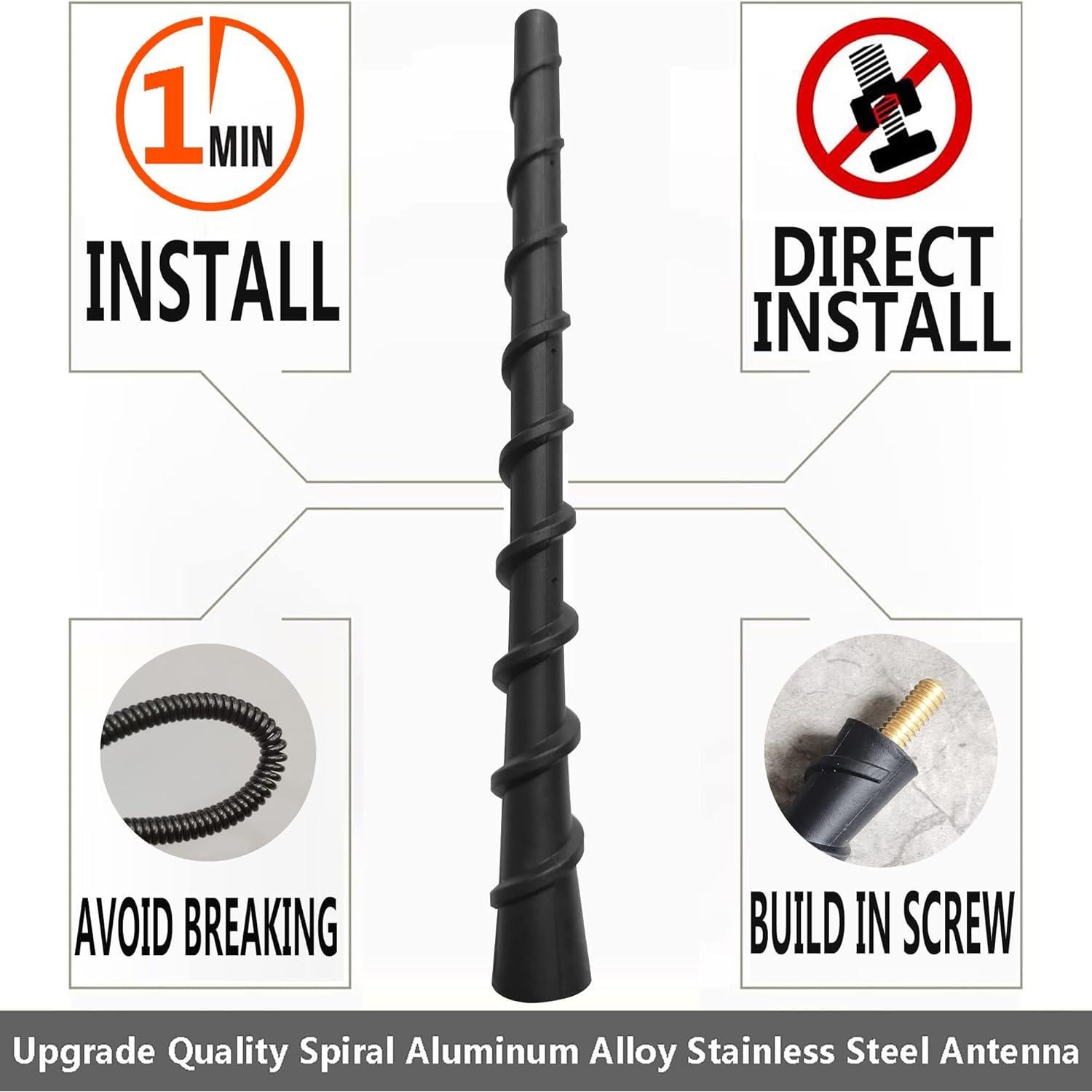 Antena Corta para Ford F150 F250 F350 Super Duty - Negra