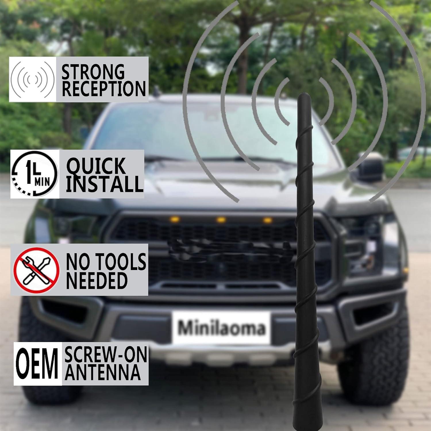 Antena Corta para Ford F150 F250 F350 Super Duty - Negra