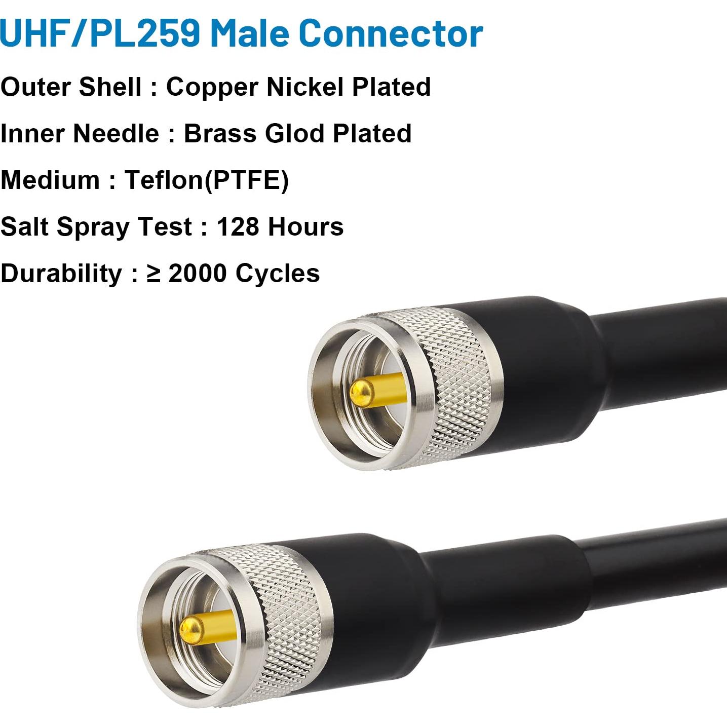 Cable Coaxial RG213 UHF Macho a Macho 1.52m MOOKEERF