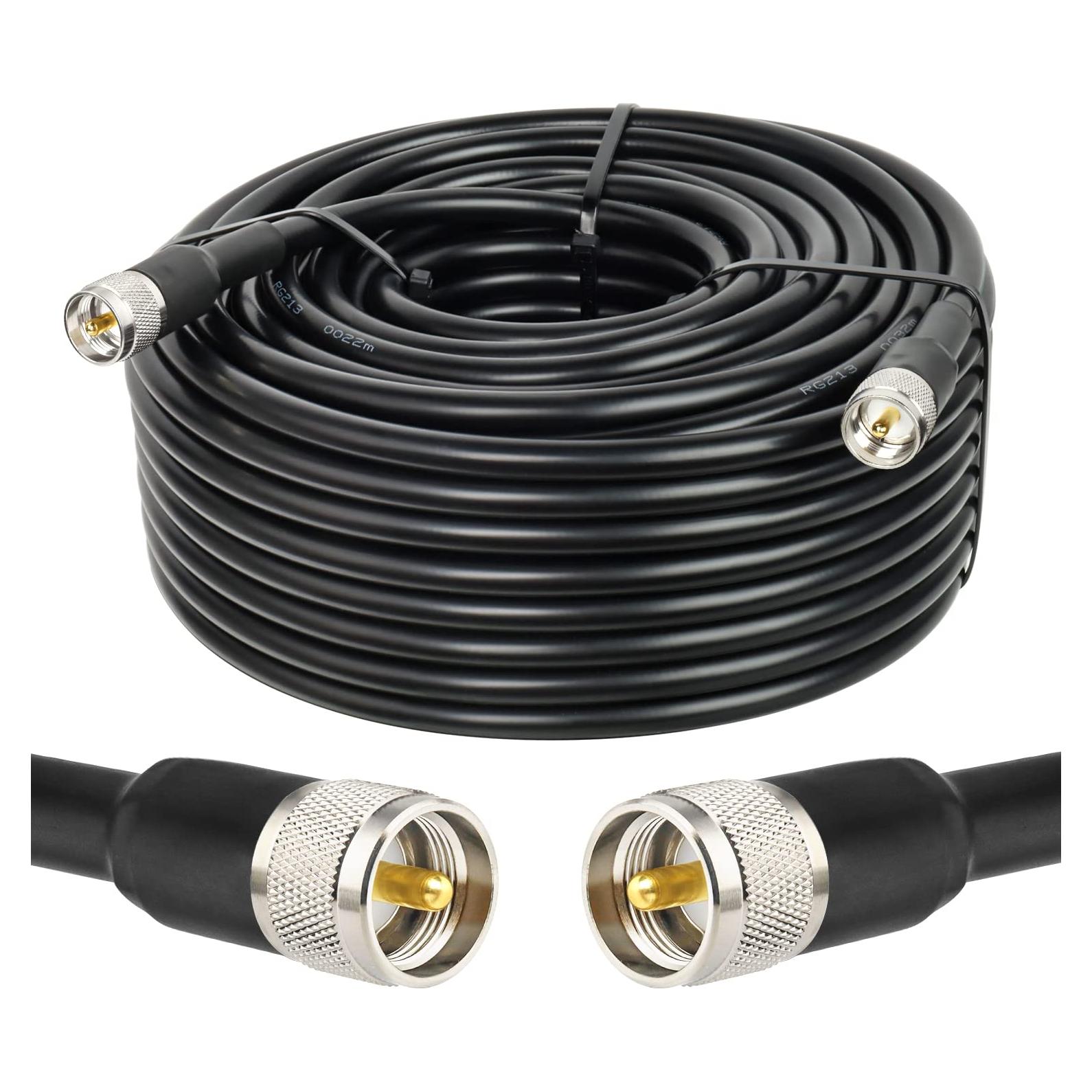 Cable Coaxial RG213 45.72M PL259 Macho a Macho para Radio