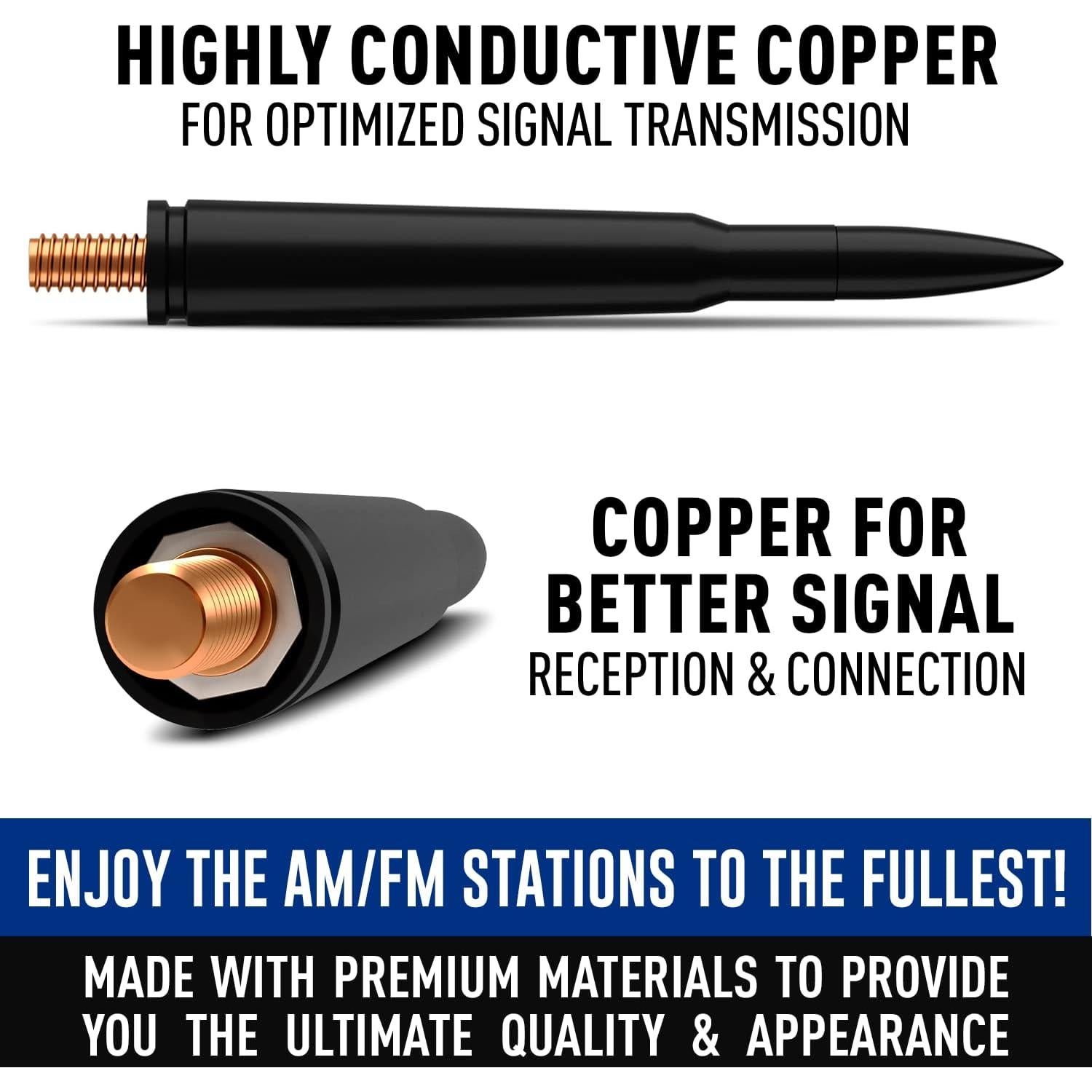 Antena Estilo Bala Negra TN TrunkNets para Autos GM