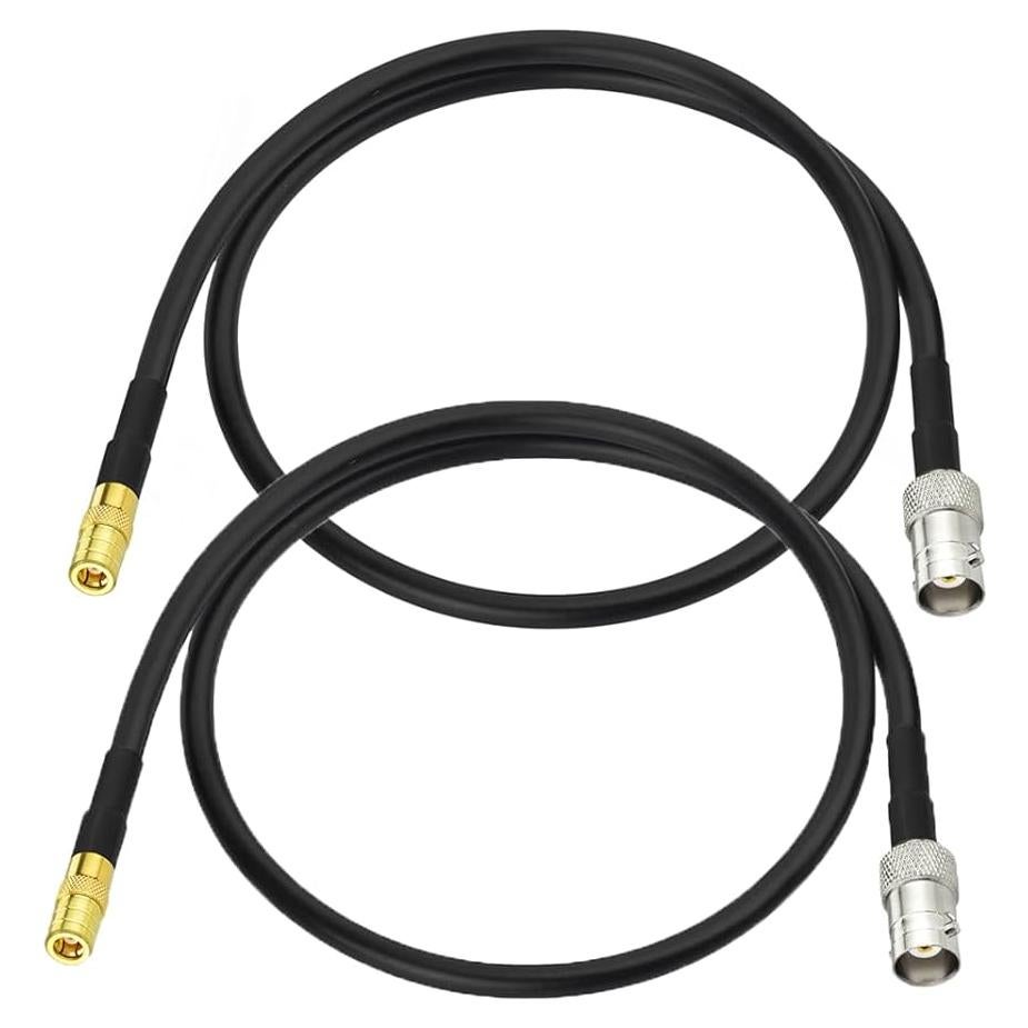 Cable coaxial RG174 30cm BNC hembra a SMB macho 50 Ohm