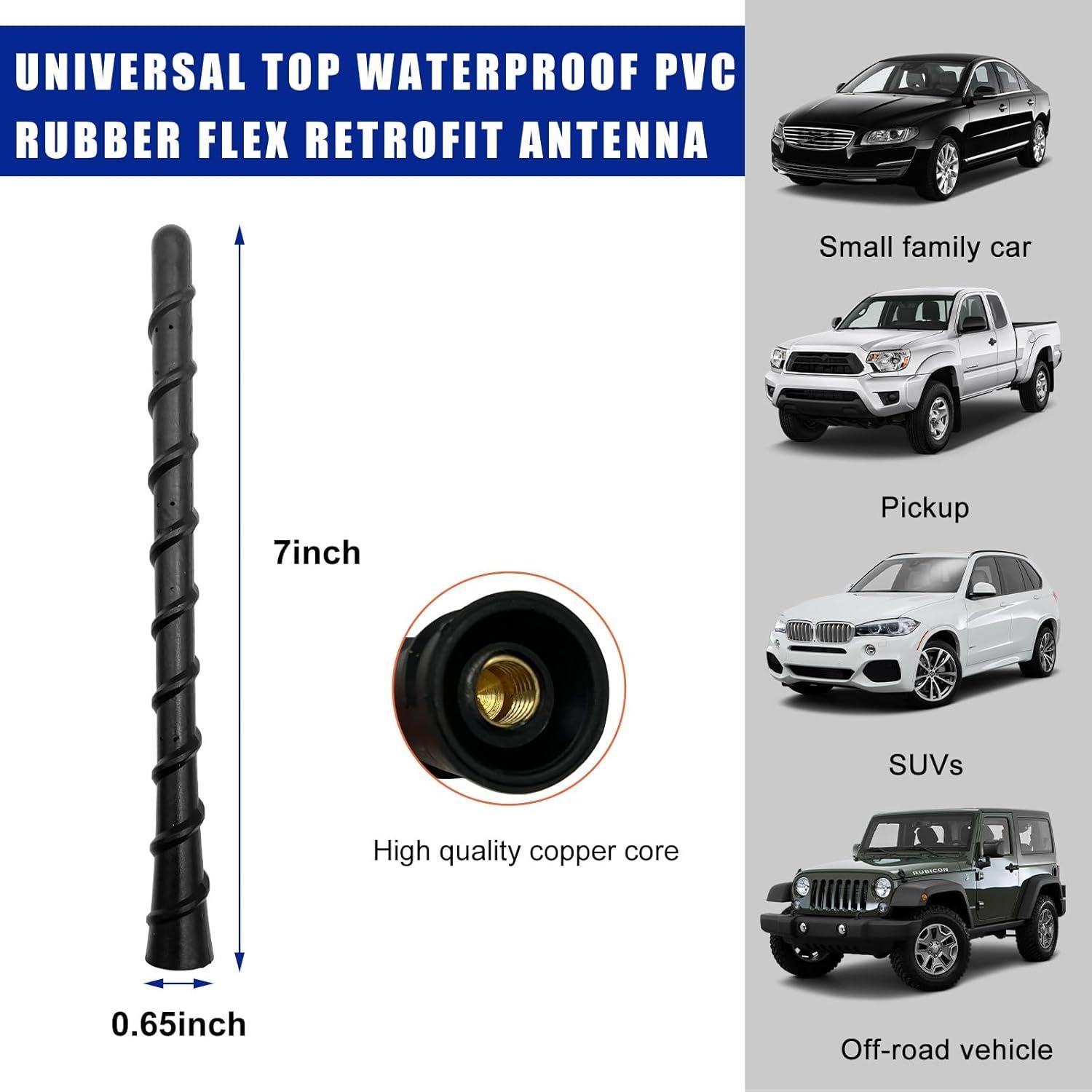 Antena Espiral para Auto Ohleats 17.78 cm Impermeable