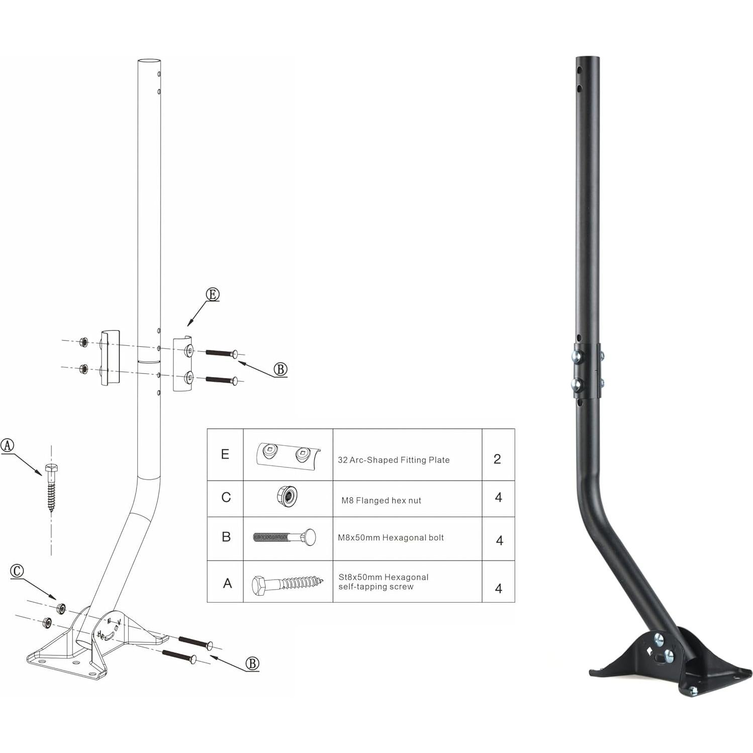 Polo de Montaje de Antena Exterior IMBESEL WM-032E 84.5 cm
