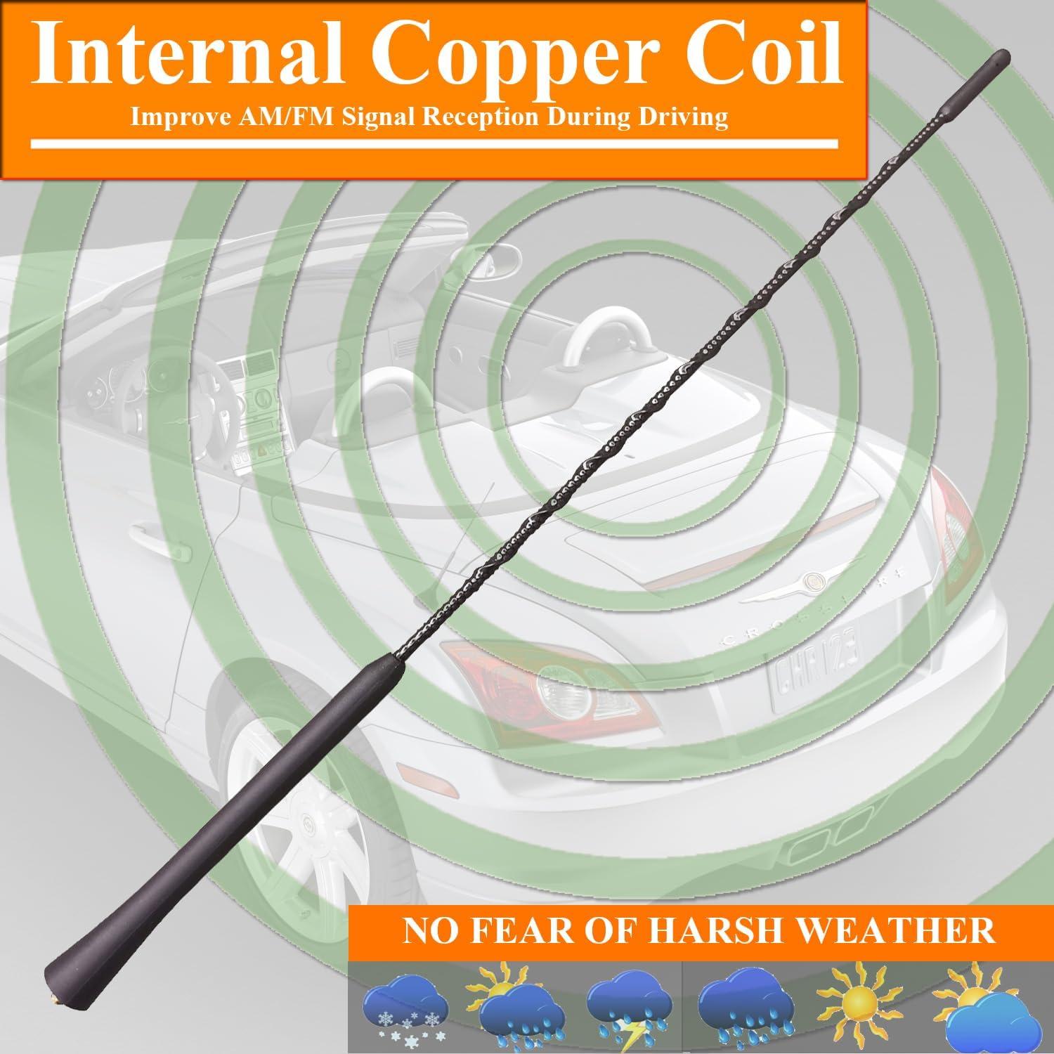 Antena de 40.64 cm RooFox para Chrysler Crossfire 2004-2008