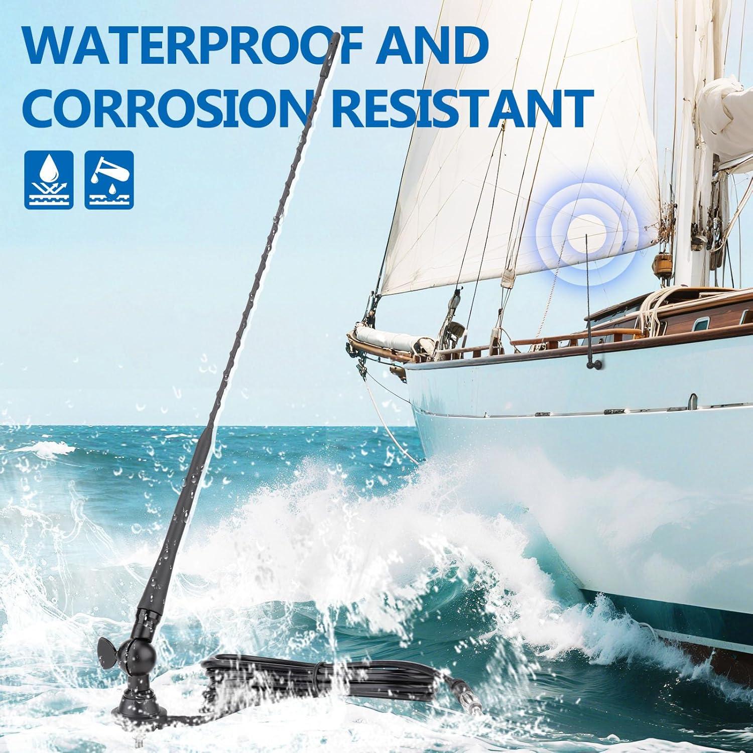 Antena de Radio AM/FM Eightwood 50 cm para Barco y Vehículos