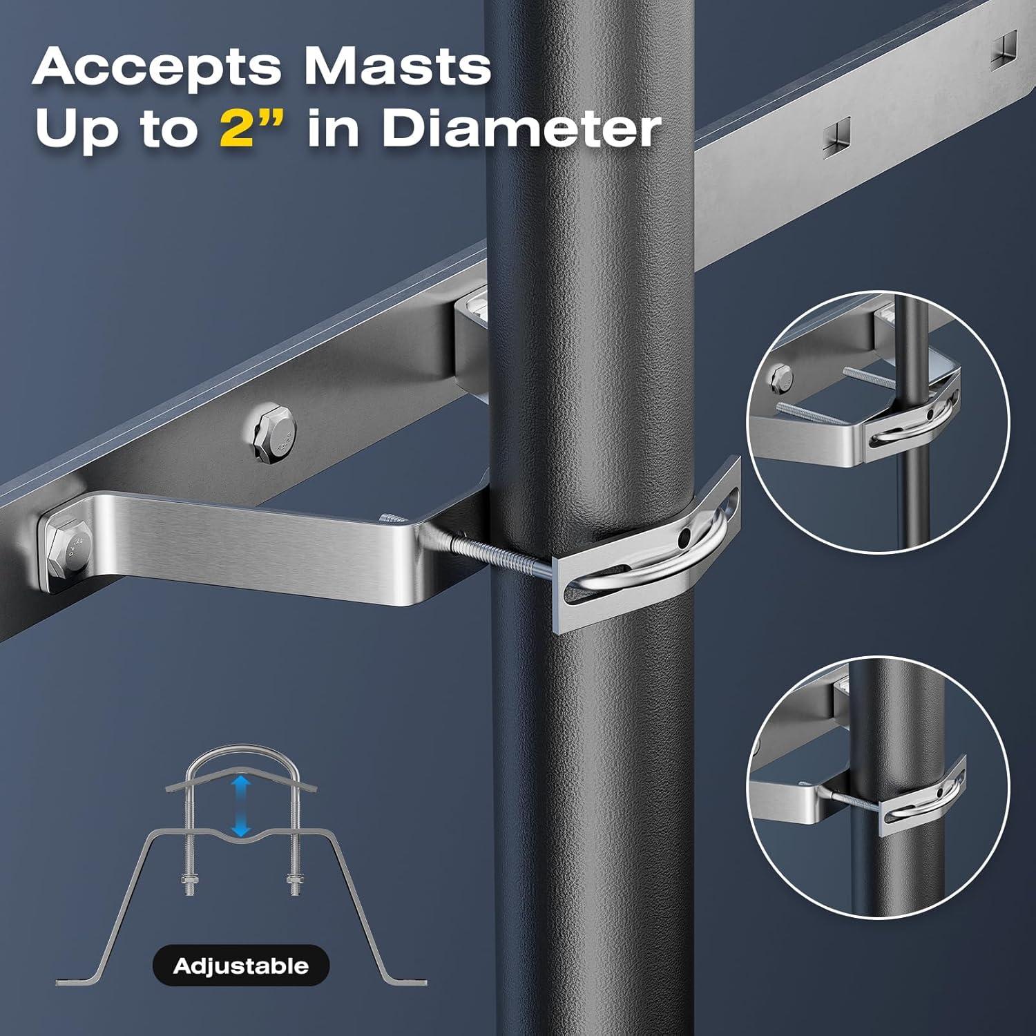 Soporte de Alero Ajustable HEVIDUBANA 45-60" Acero Inoxidable