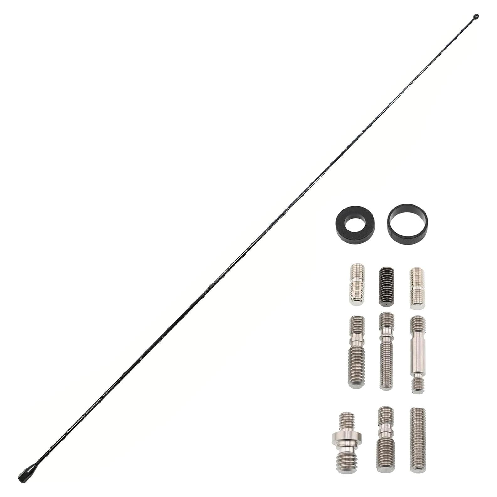 Antena Cónica Votex 78.74 cm Negra - Acero Resorte y Cancelación de Ruido