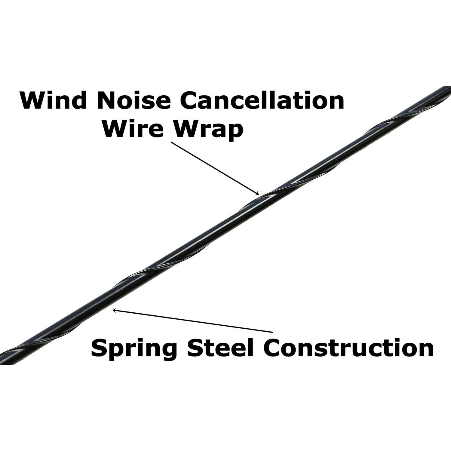 Antena Cónica Votex 78.74 cm Negra - Acero Resorte y Cancelación de Ruido