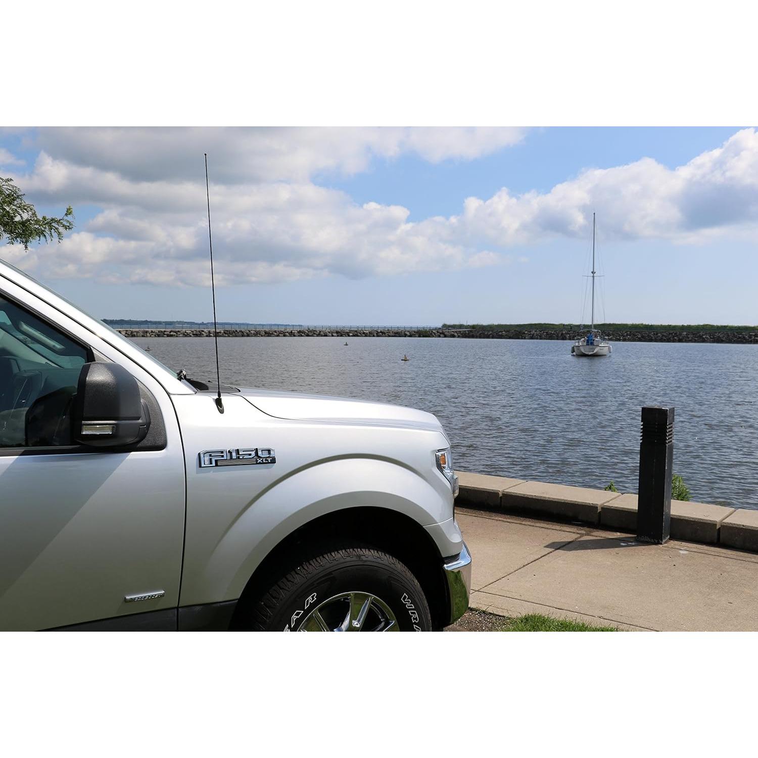 Antena Cónica Votex 78.74 cm Negra - Acero Resorte y Cancelación de Ruido