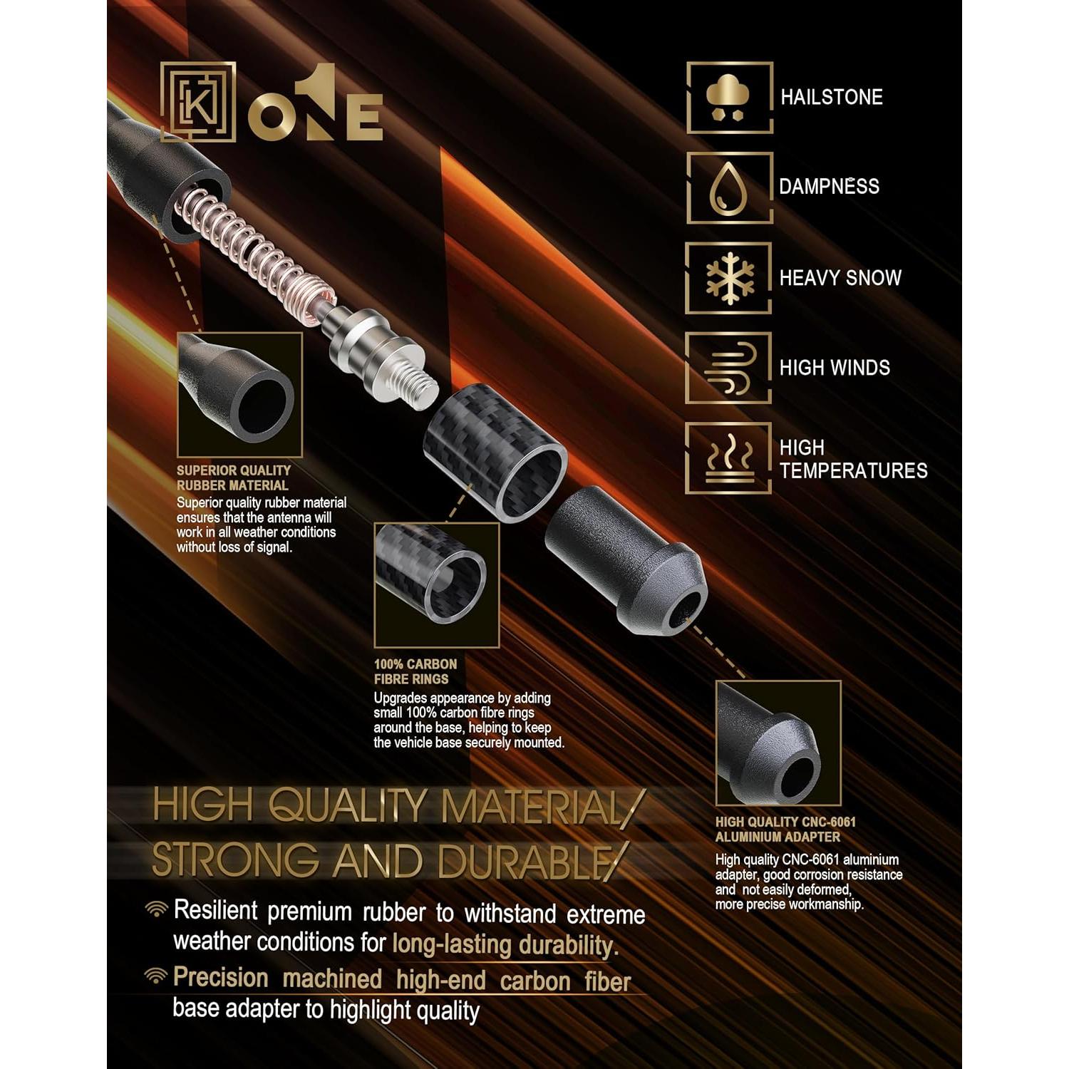 Antena de Caucho KEYO1E 20.1 cm para GMC Sierra 3500 2006-2024