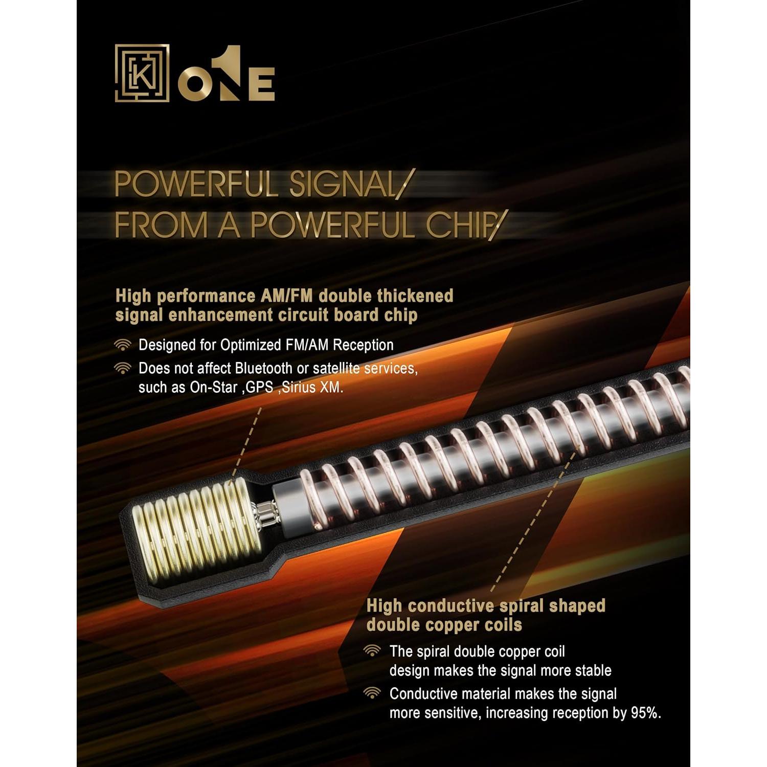 Antena de Caucho KEYO1E 20.1 cm para GMC Sierra 3500 2006-2024