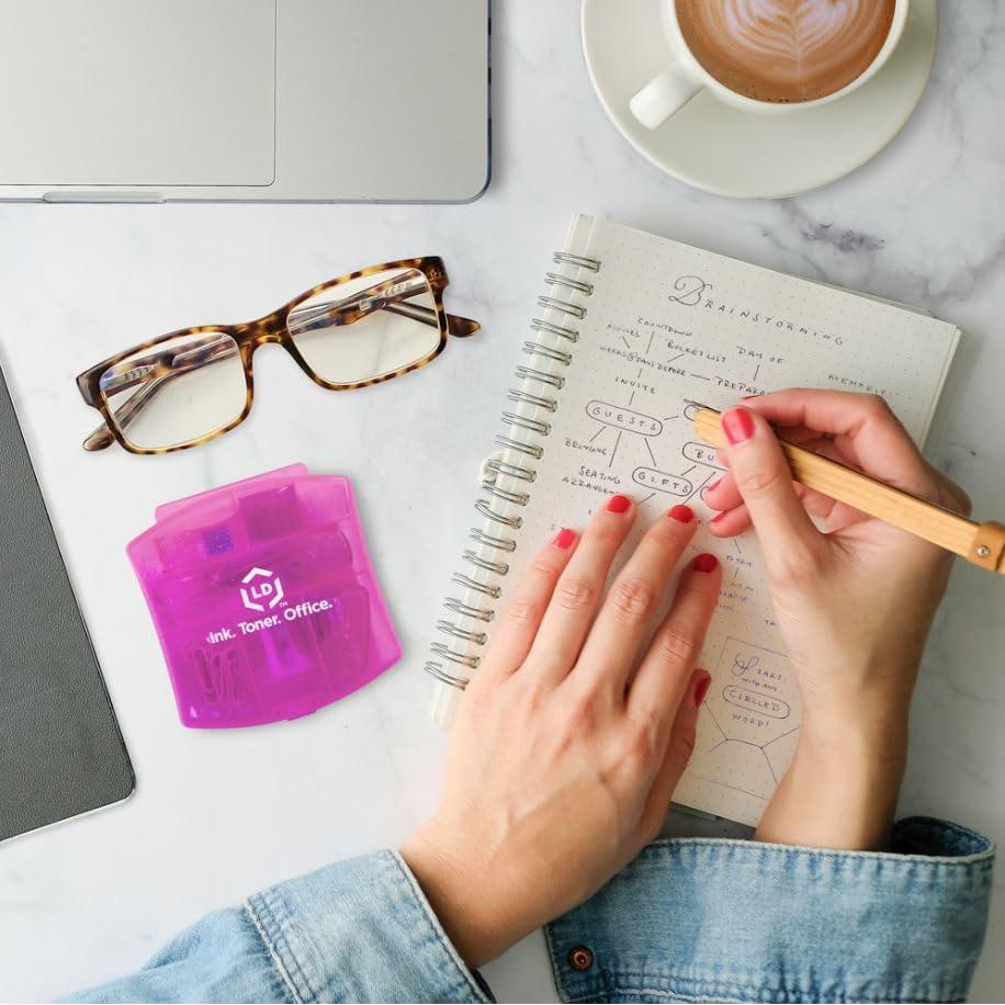 Kit de Suministros de Oficina Mini LD Rosa con Estuche