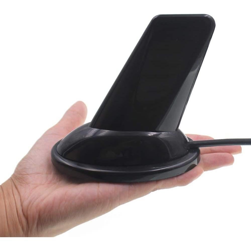 Antena Doble Banda Anysecu Estilo Aleta 136-470MHz con Adaptadores