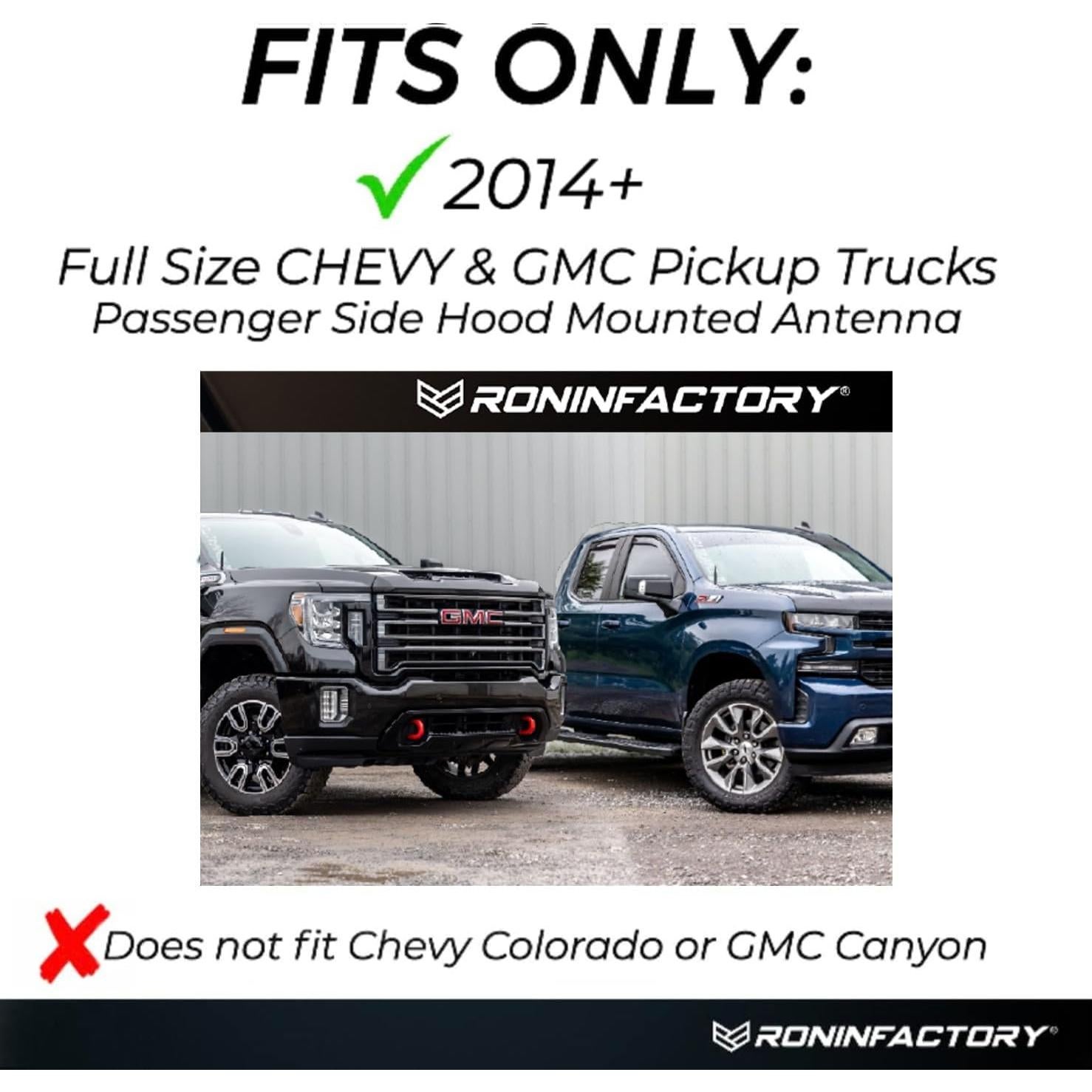 Antena Ronin Factory Corta 30.48 cm para Chevy/GMC 2014+