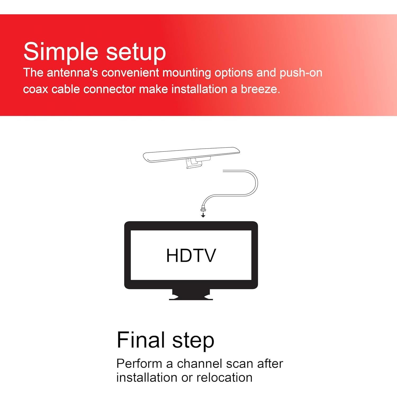 Antena de TV Digital UltraPro Hover Interior 4K 1080P HD