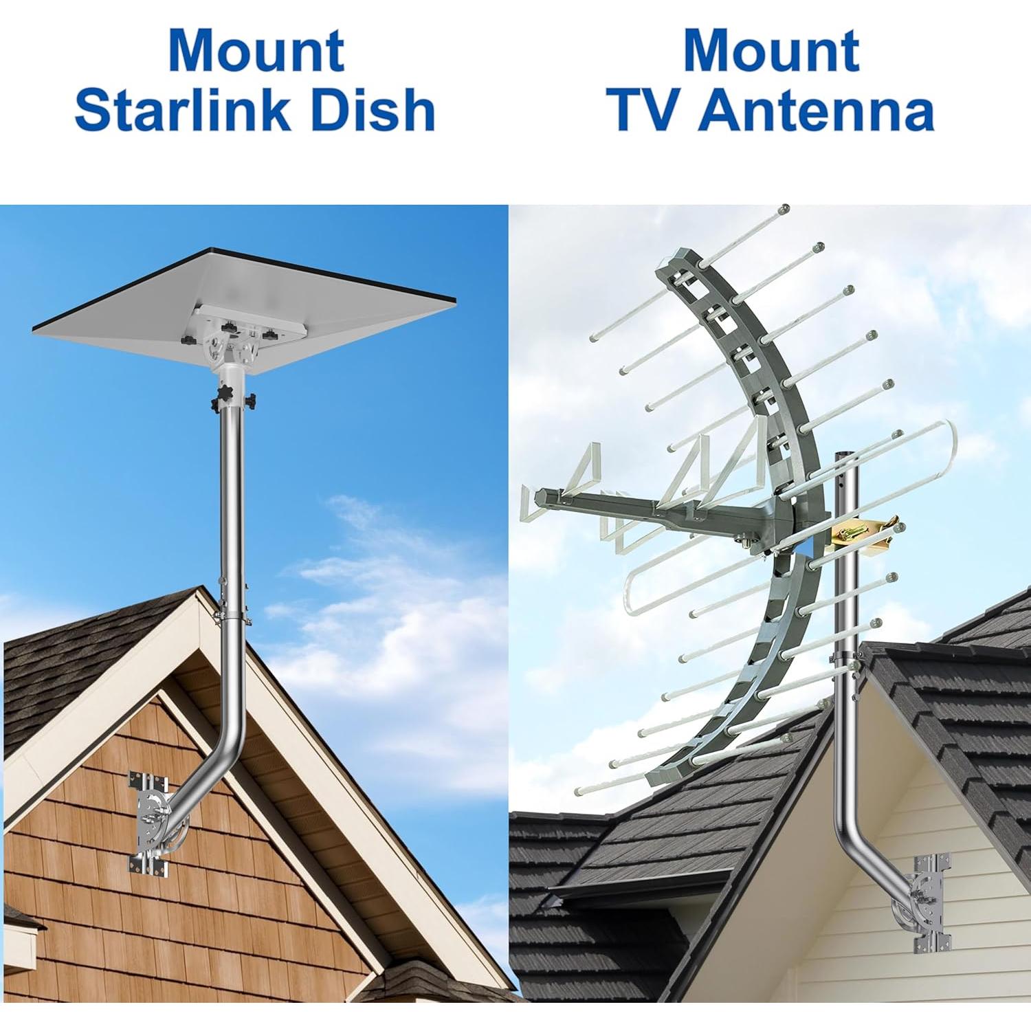 Soporte de Antena de TV Ajustable EOQO de Acero Inoxidable 61 cm