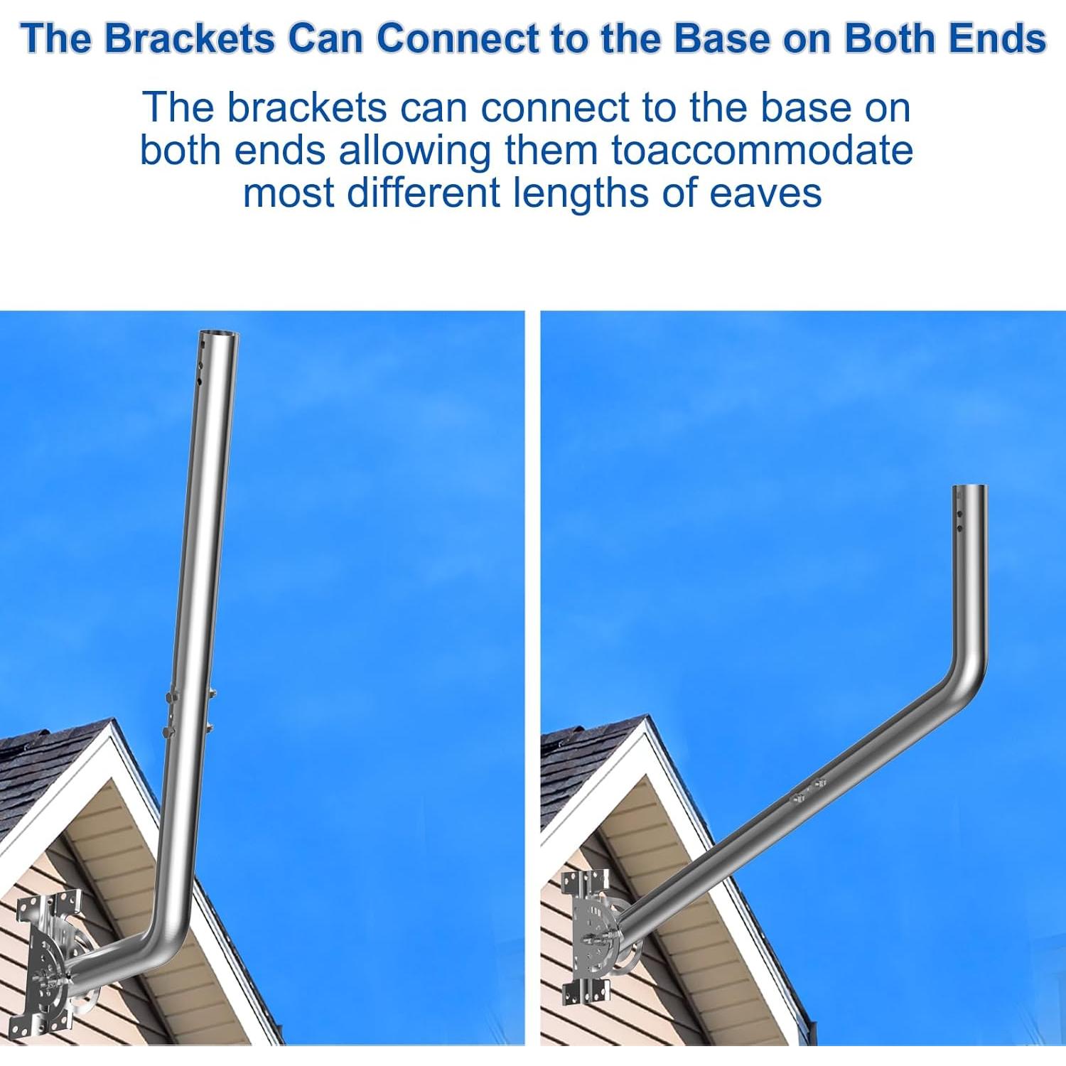 Soporte de Antena de TV Ajustable EOQO de Acero Inoxidable 61 cm