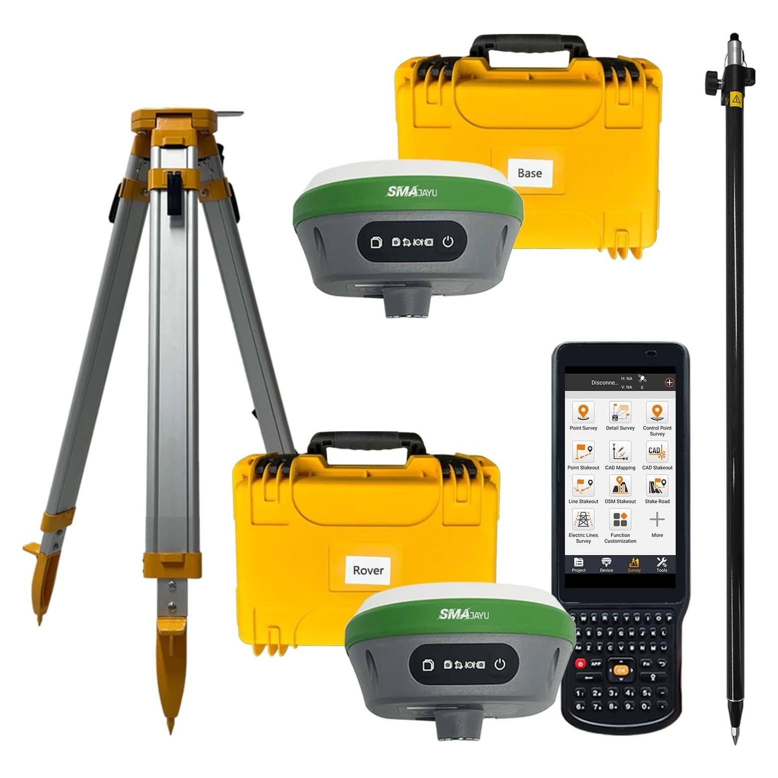 SMA26 RTK GPS Rover y Estación Base con Trípode y Poste
